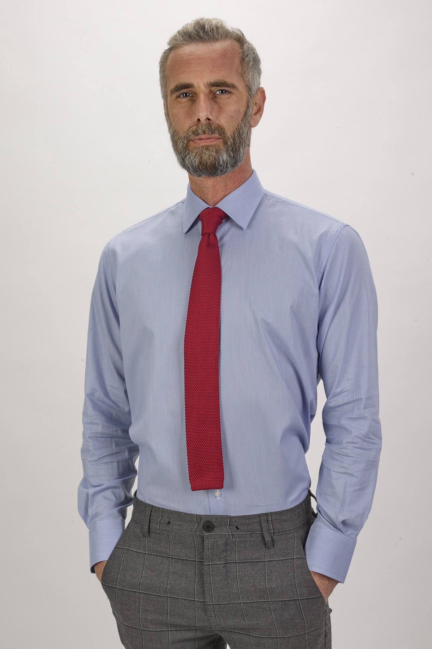 Camisa de homem com risca - Azul
