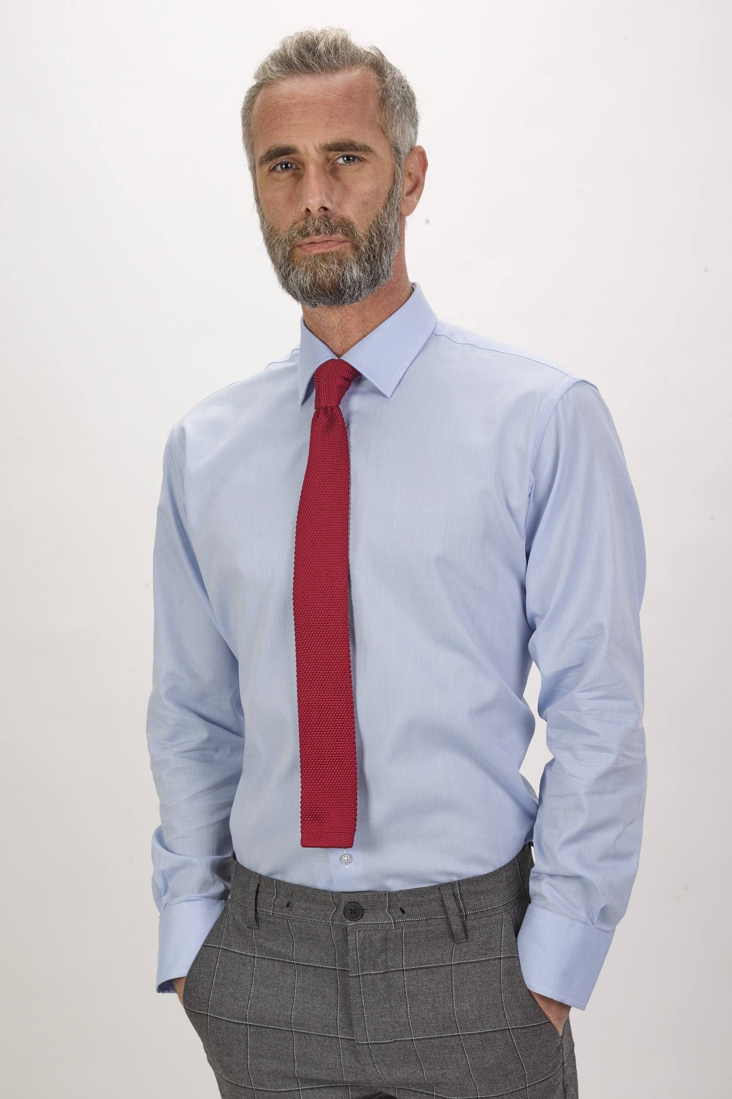 Plain faux shirt - Blue