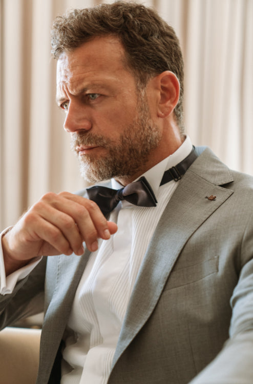Pleated formal shirt - White