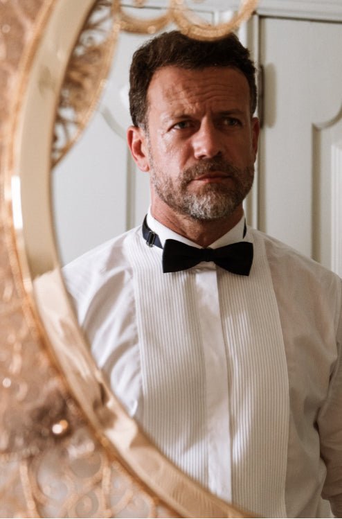 Pleated formal shirt - White