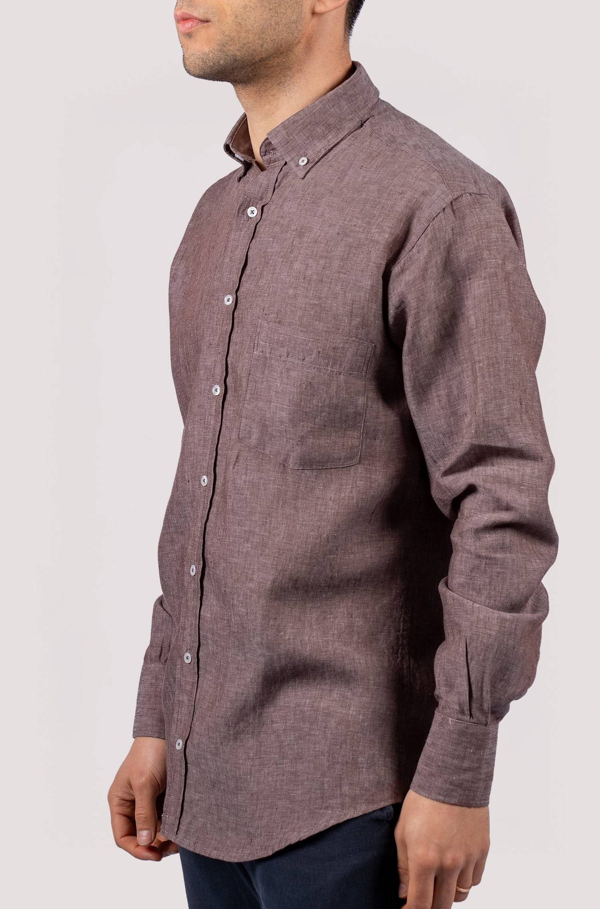 Men's plain shirt - Brown