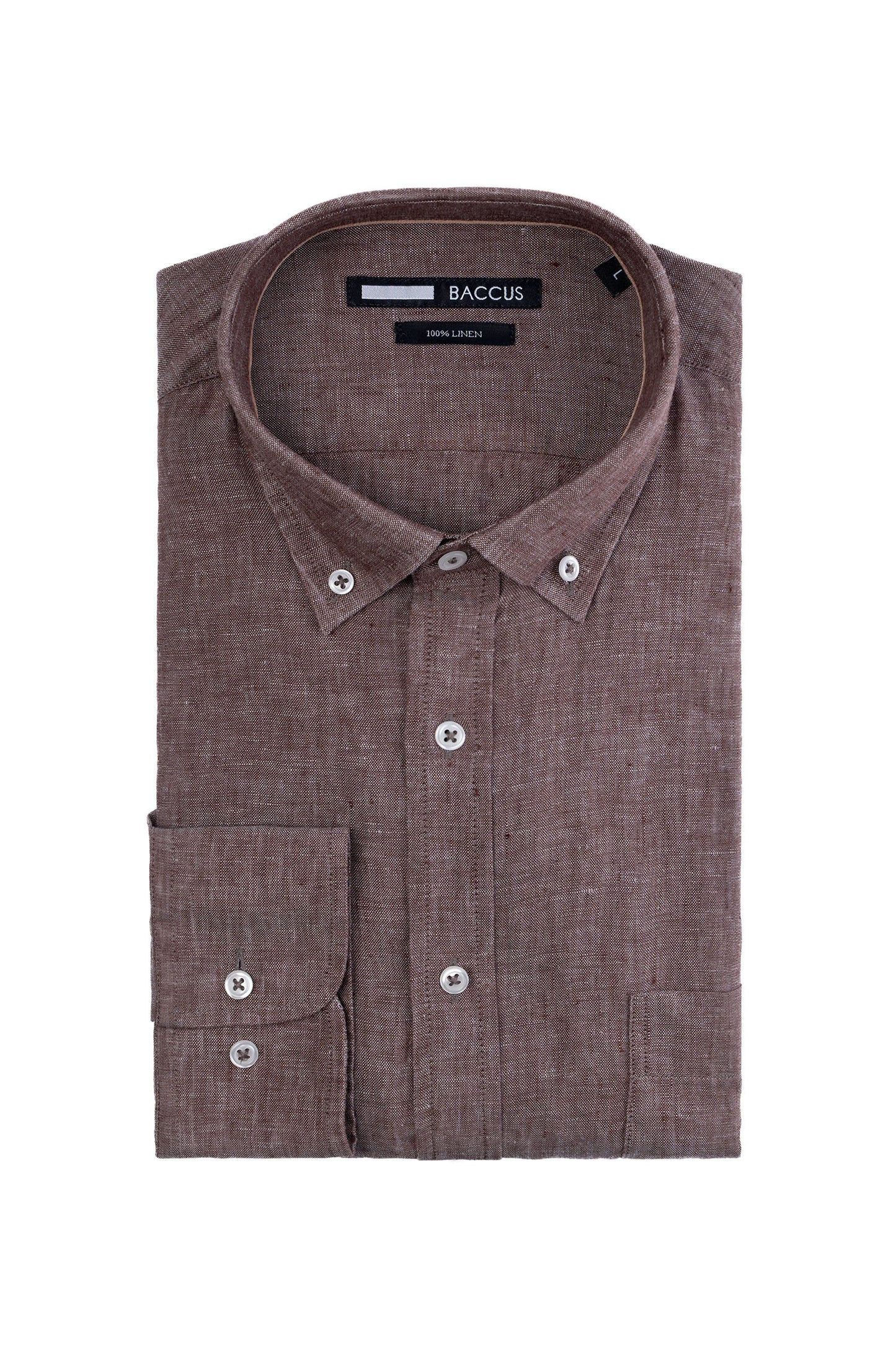 Camisa lisa para homem - Castanho