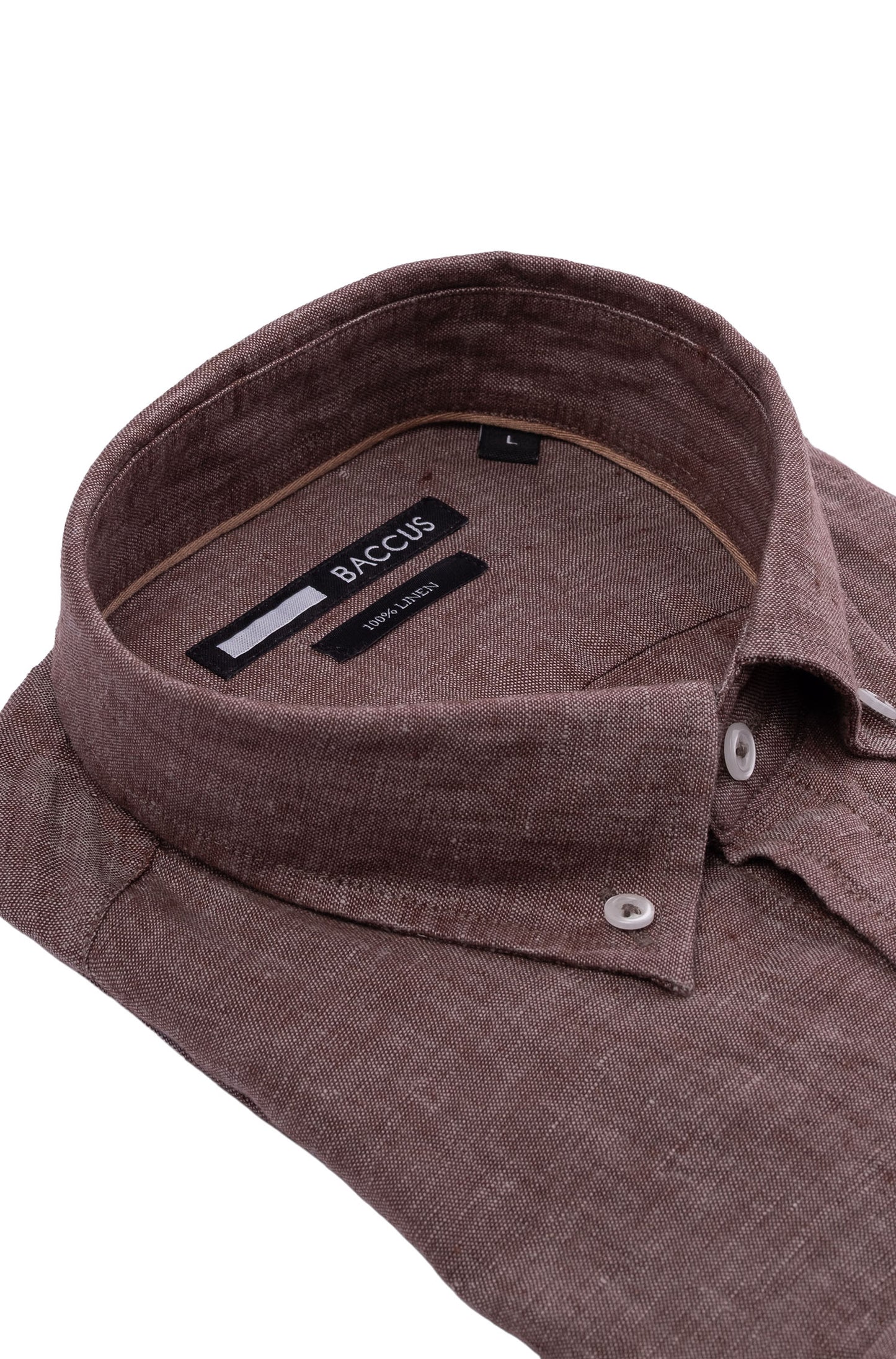 Camisa lisa para homem - Castanho