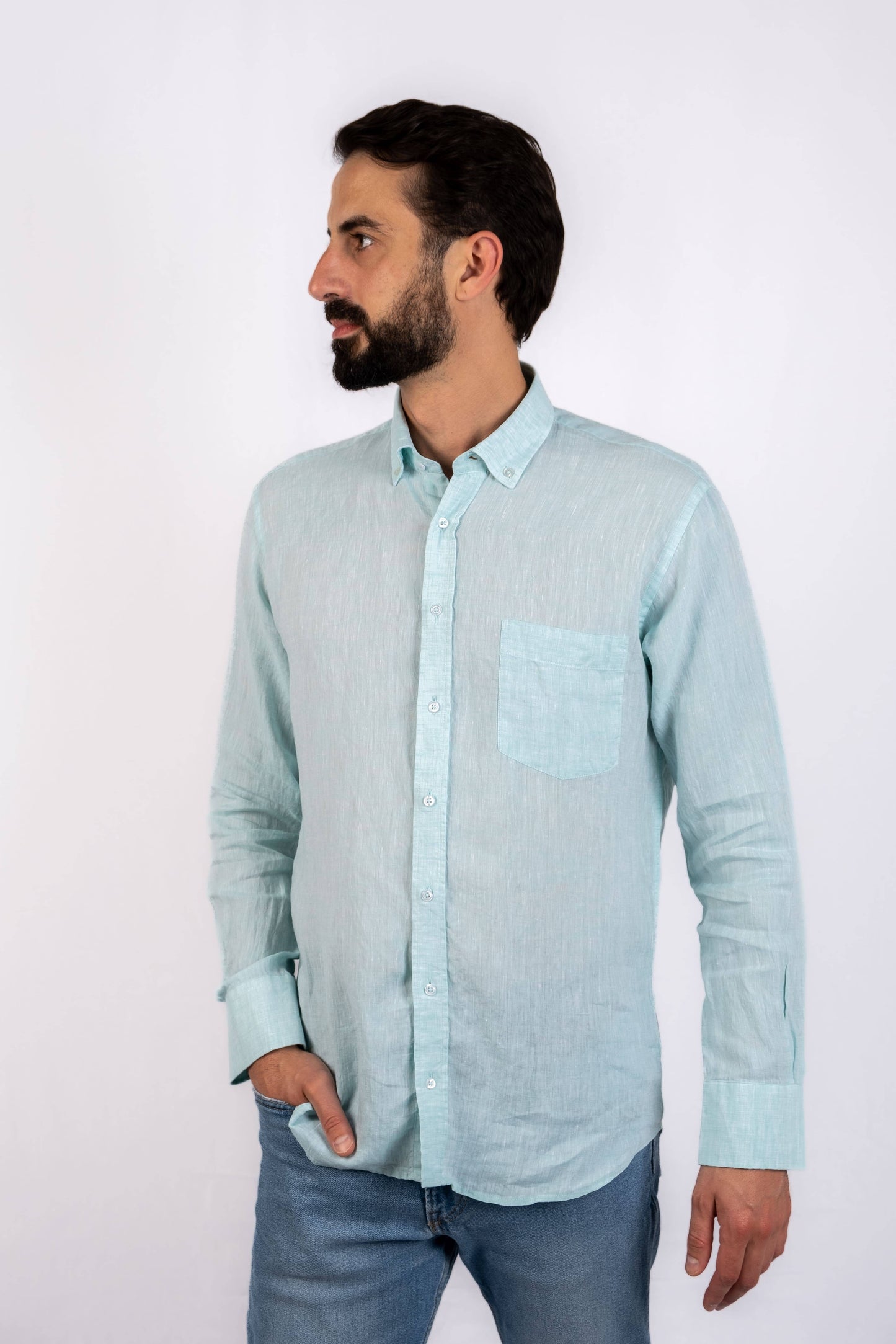 Camisa lisa para homem - Verde