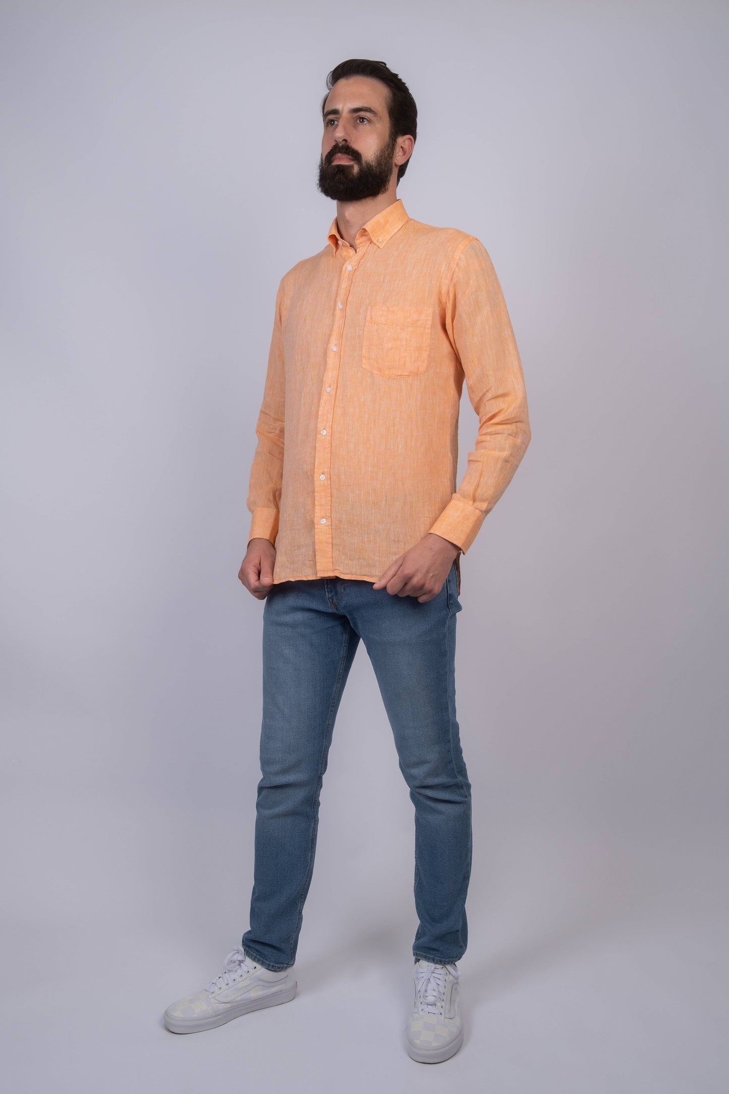 Camisa lisa para homem - Laranja