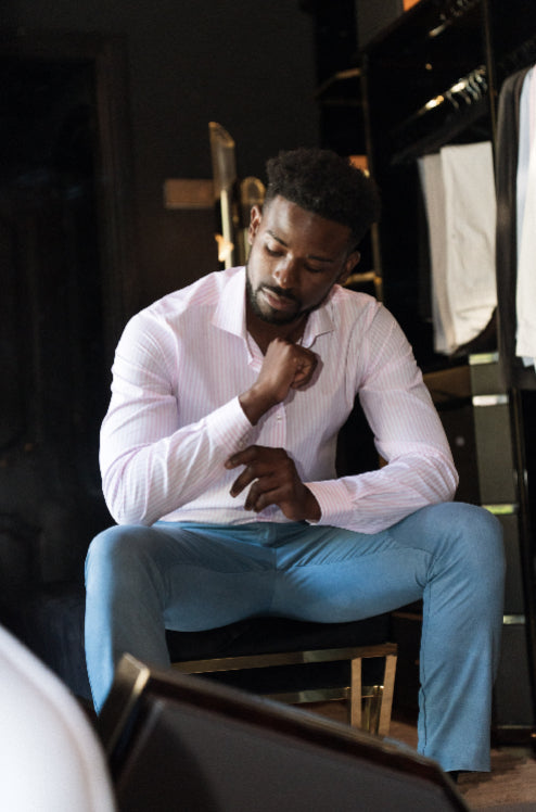 Camisa com risca - Rosa