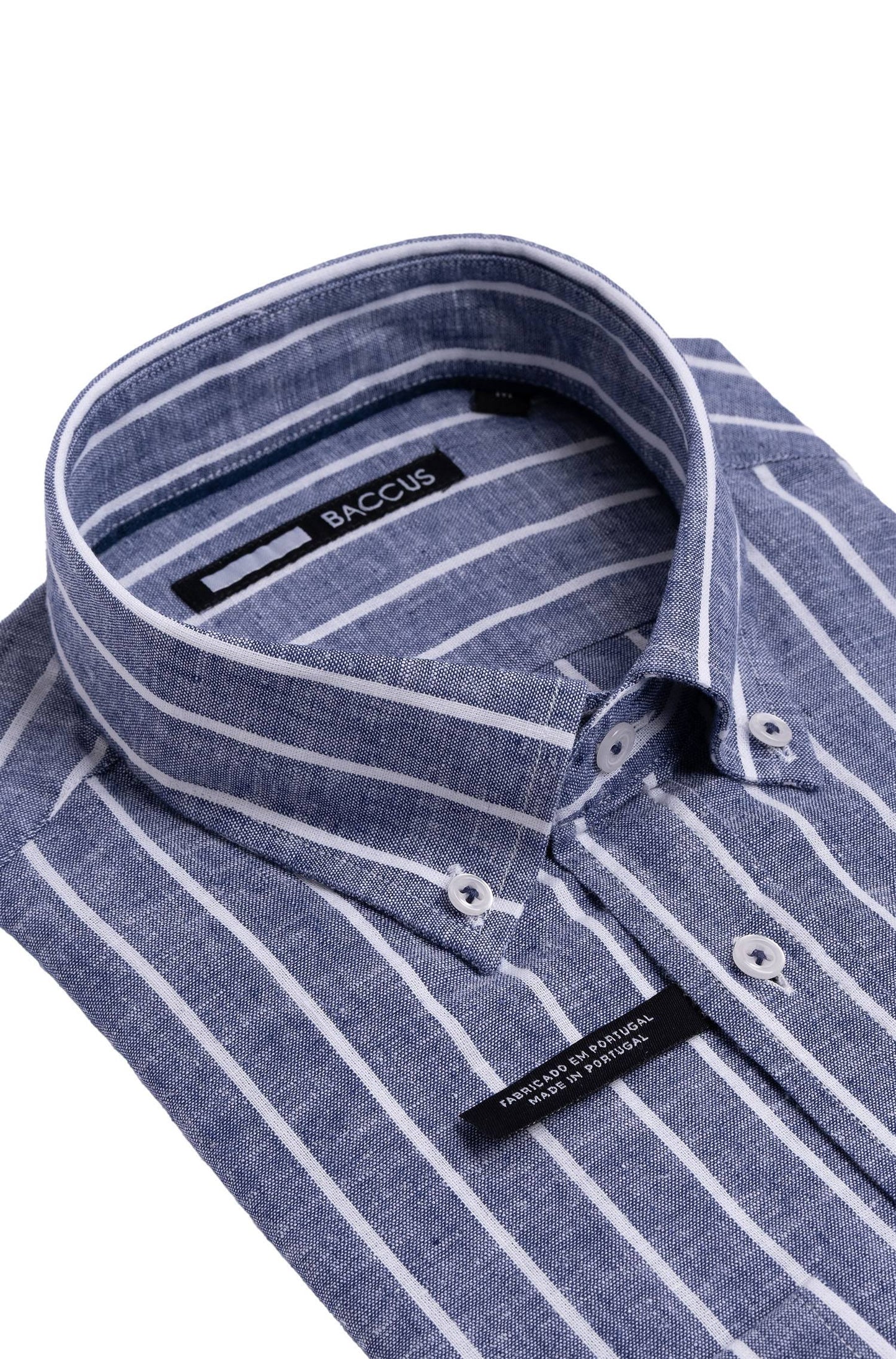 Camisa de homem com risca - Azul
