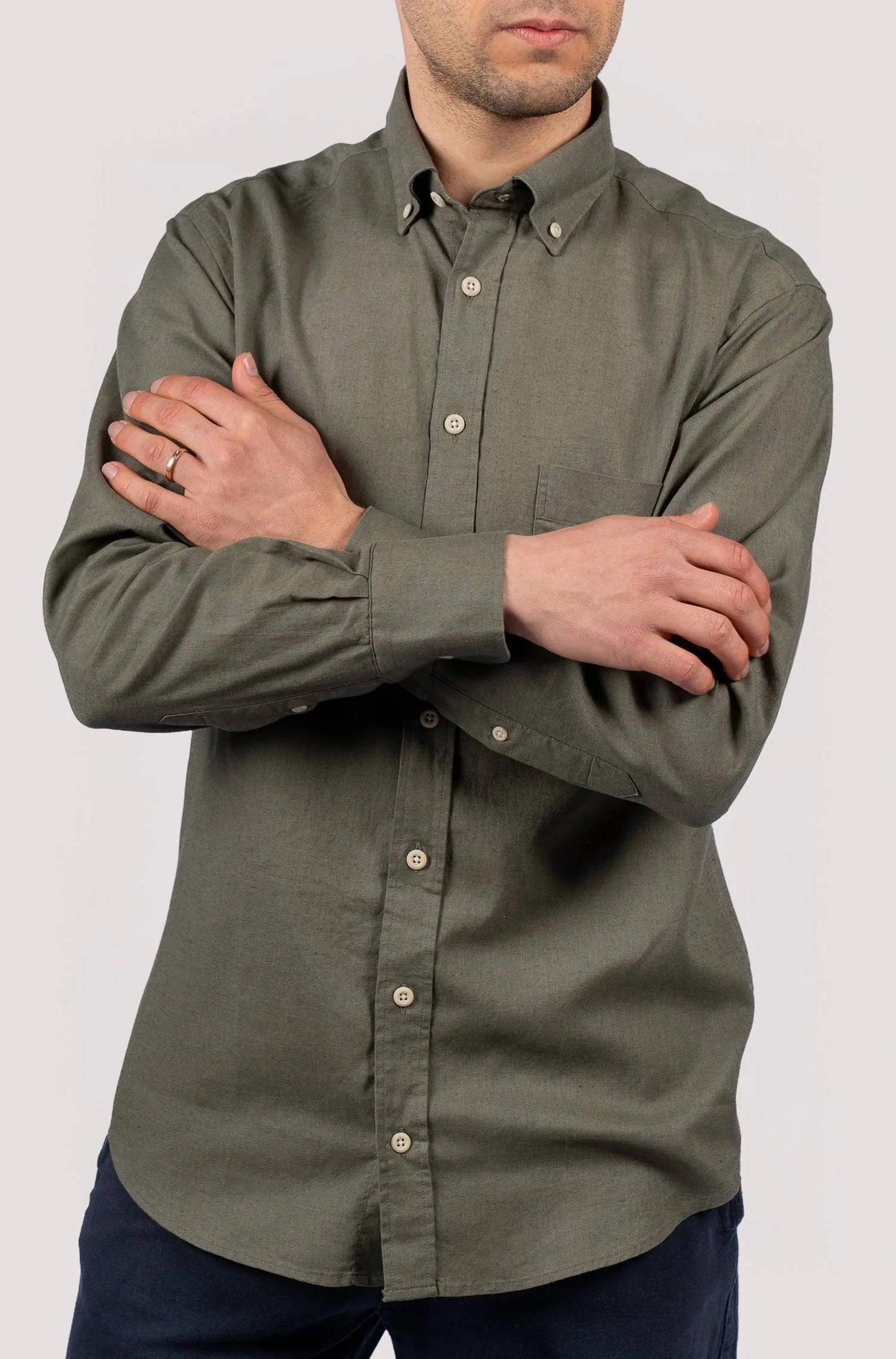 Camisa lisa para homem - Verde