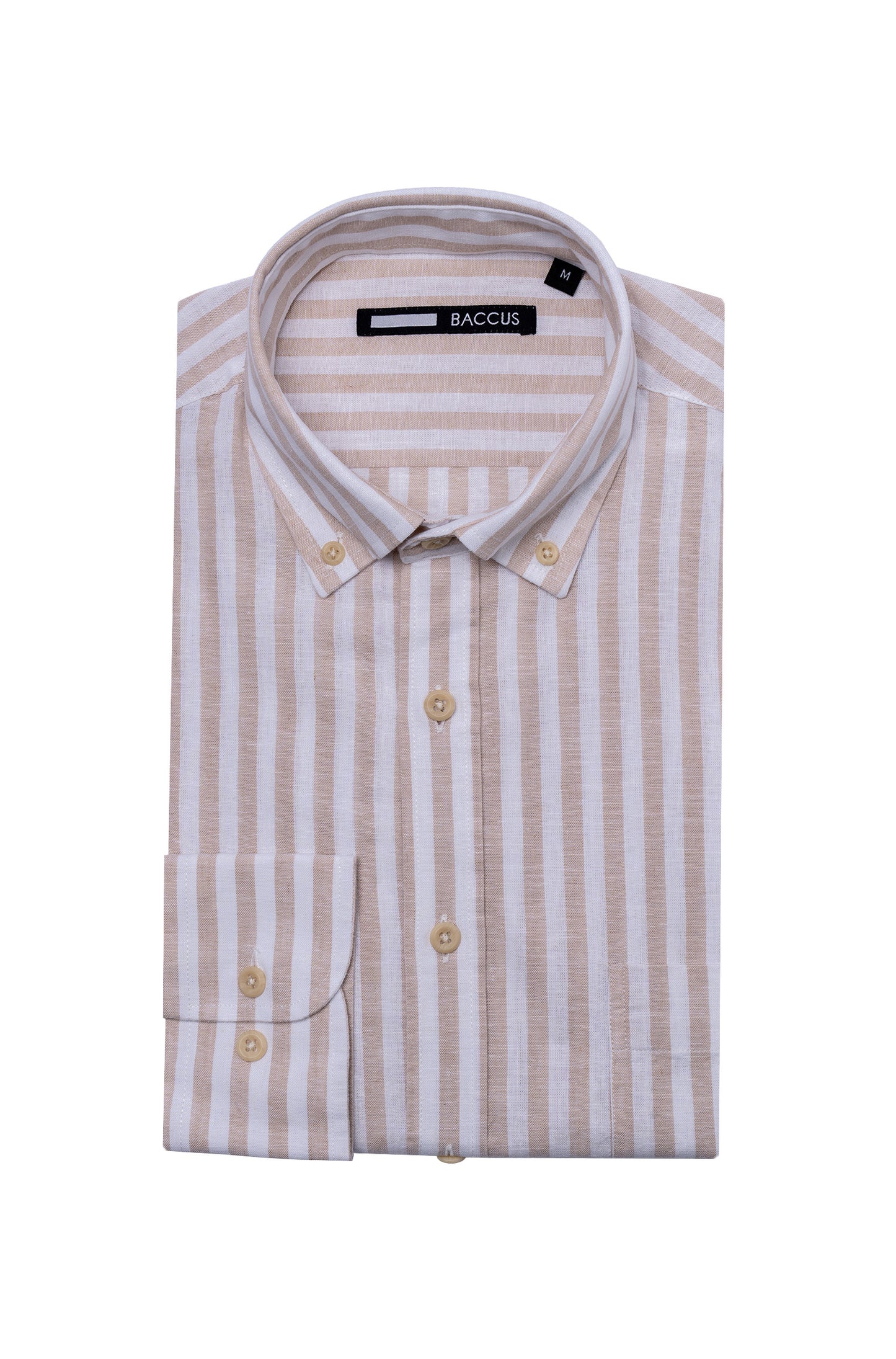 Camisa de homem com risca - Bege