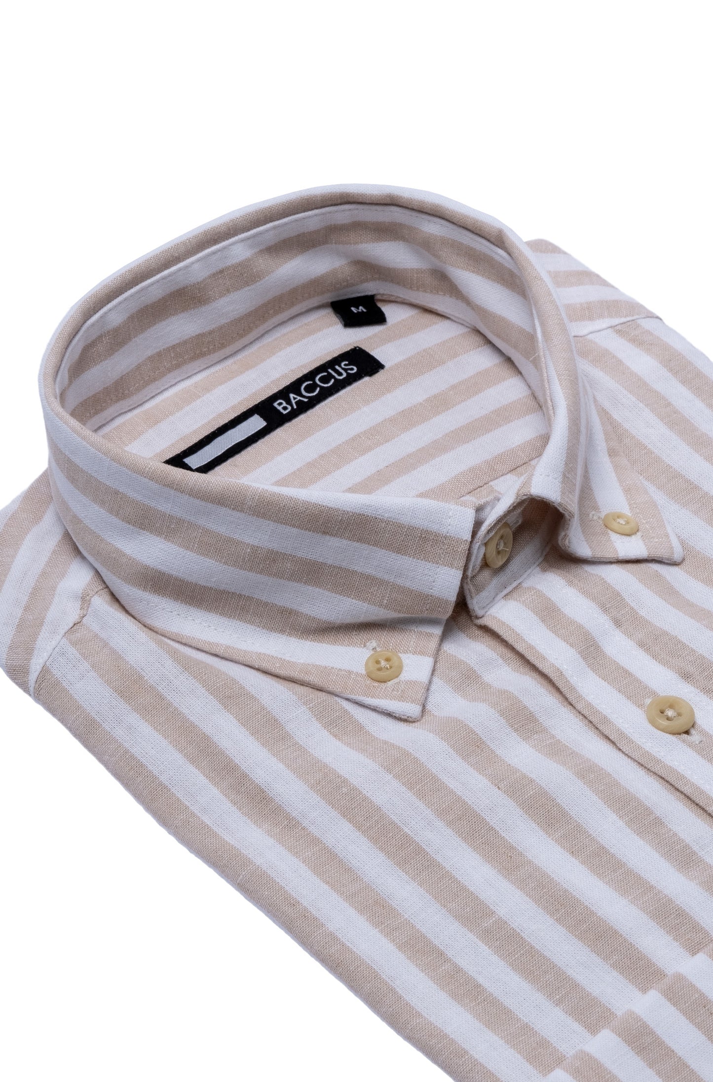 Camisa de homem com risca - Bege