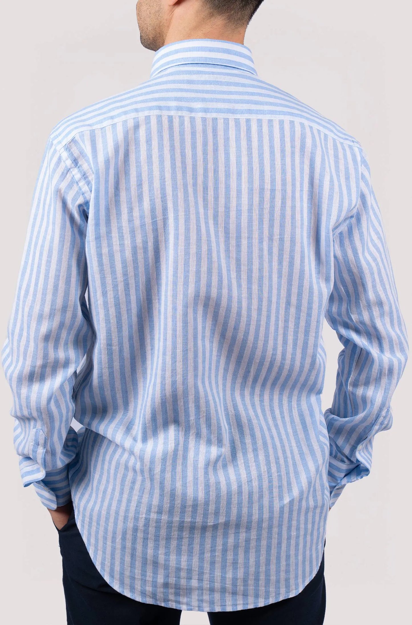 Camisa de linho e algodão - Azul