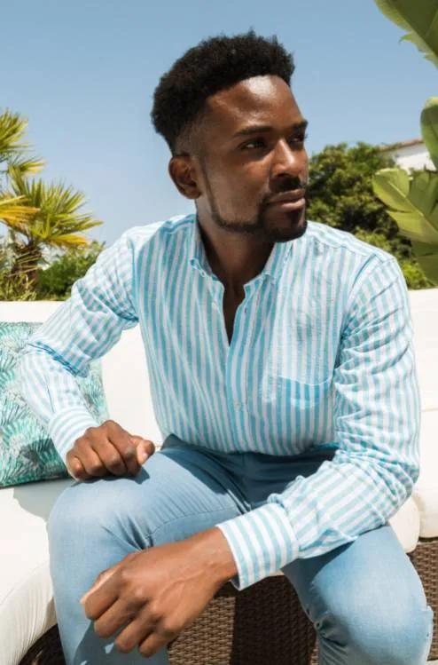 Linen and cotton shirt - Blue