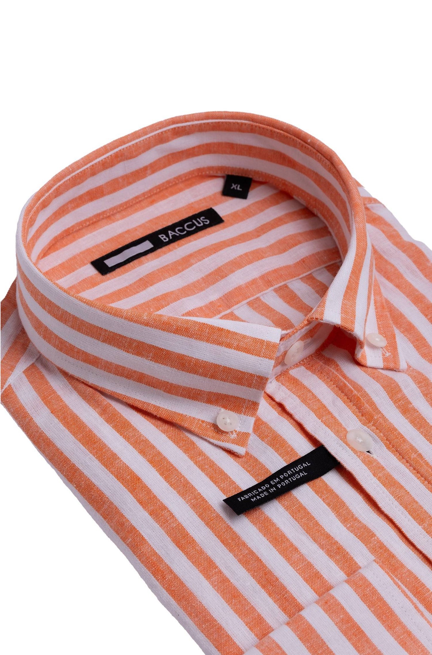 Camisa de linho e algodão - Laranja