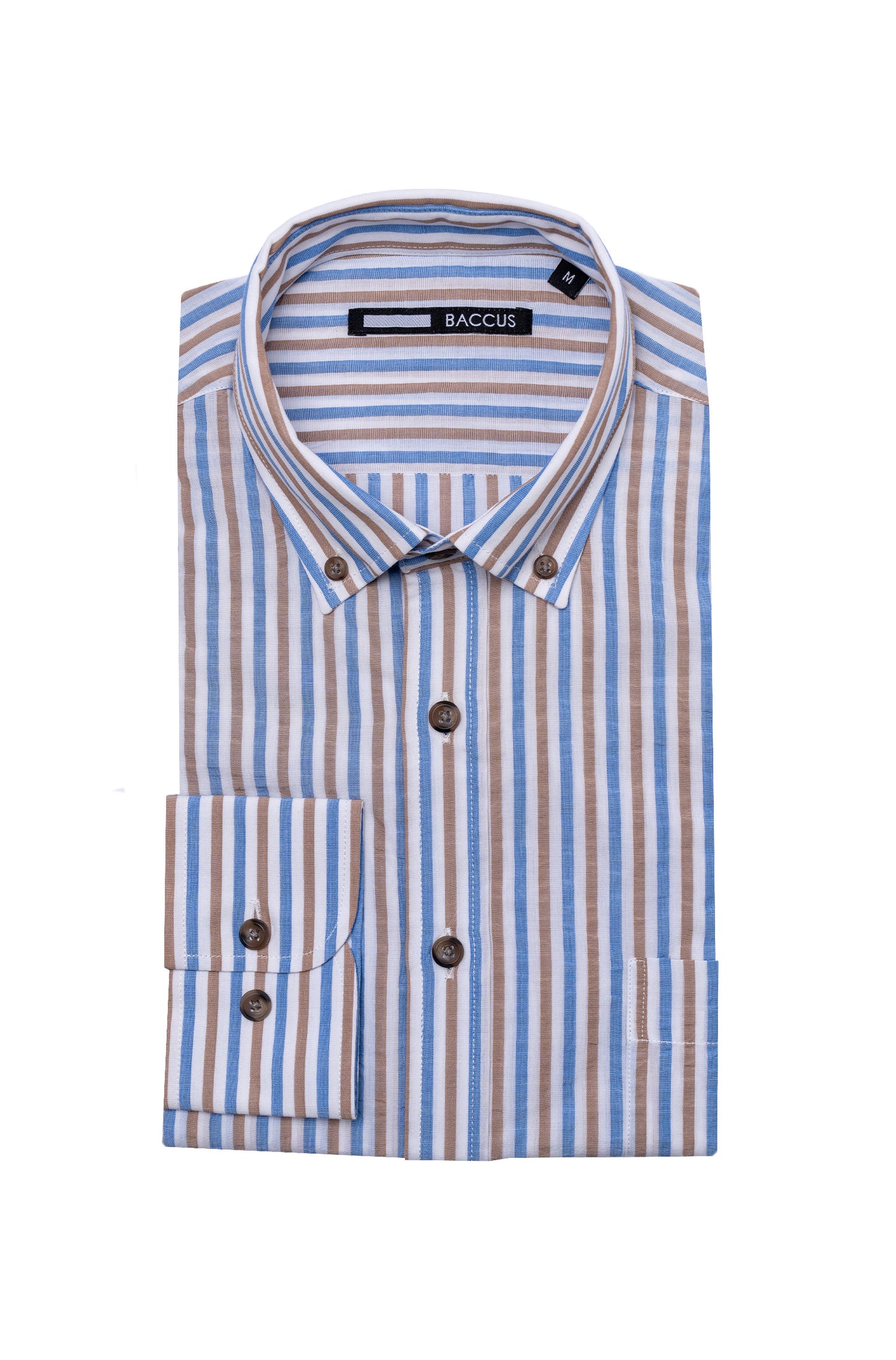 Camisa de homem com risca - Bege