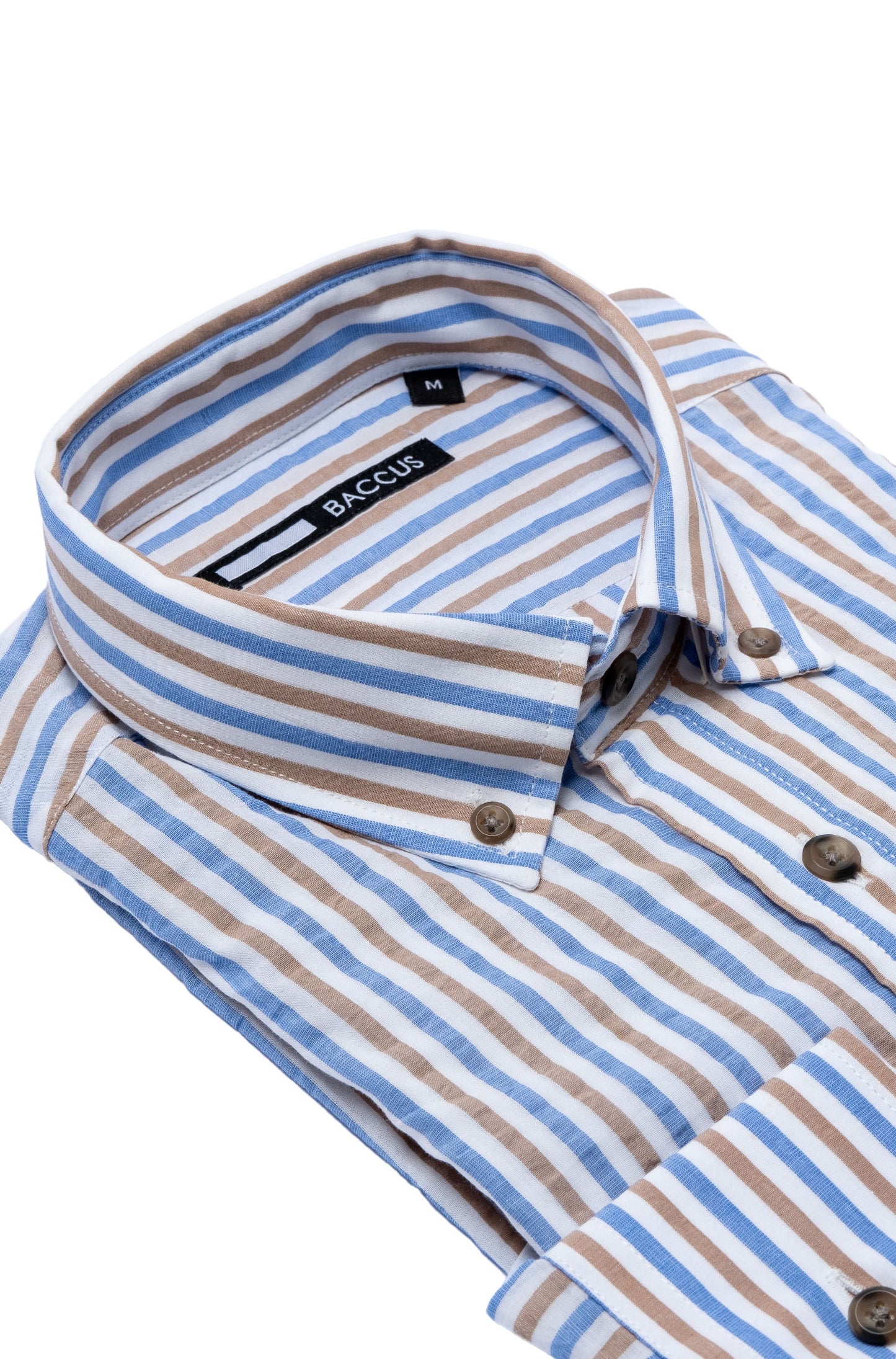 Camisa de homem com risca - Bege