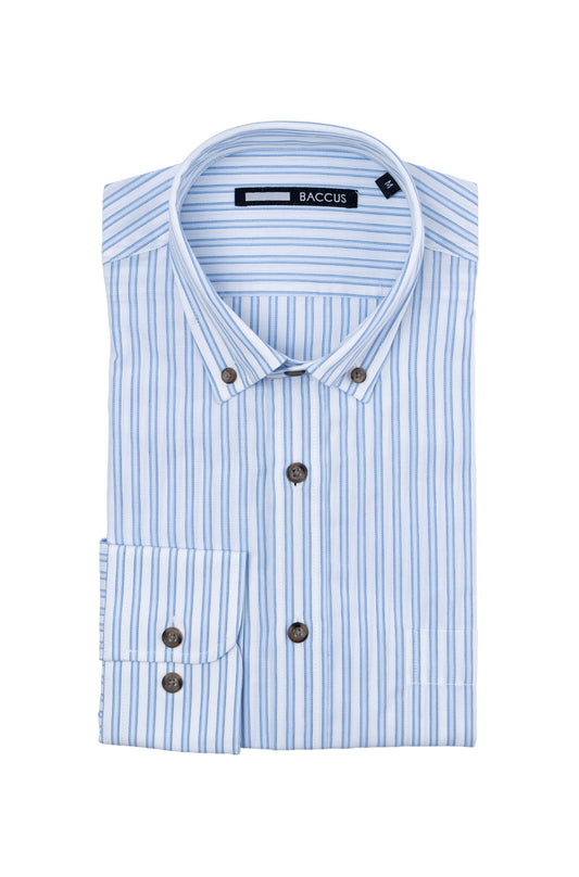 Camisa Baccus com risca - Azul