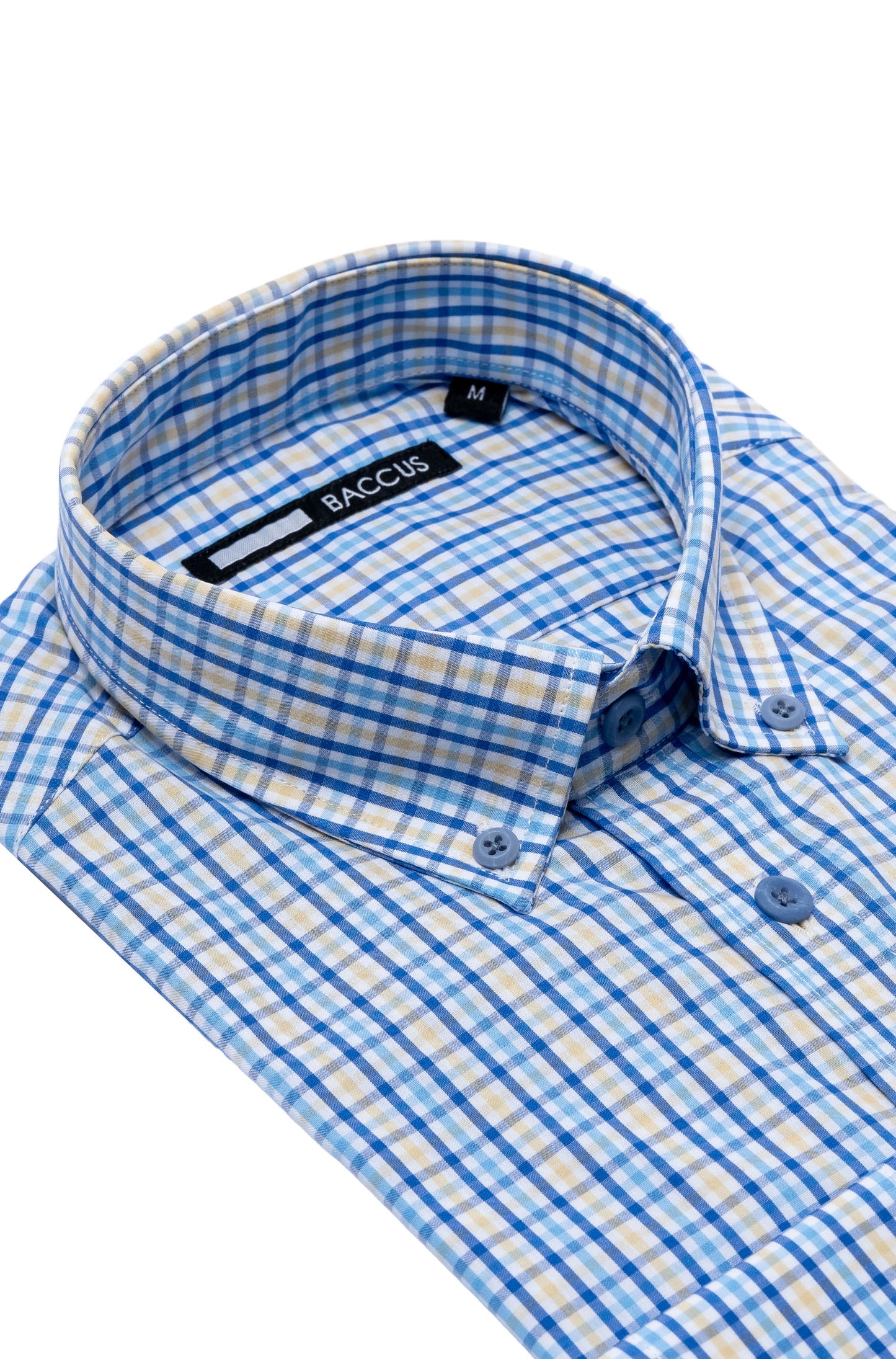 Camisa quadrados de homem - Bege