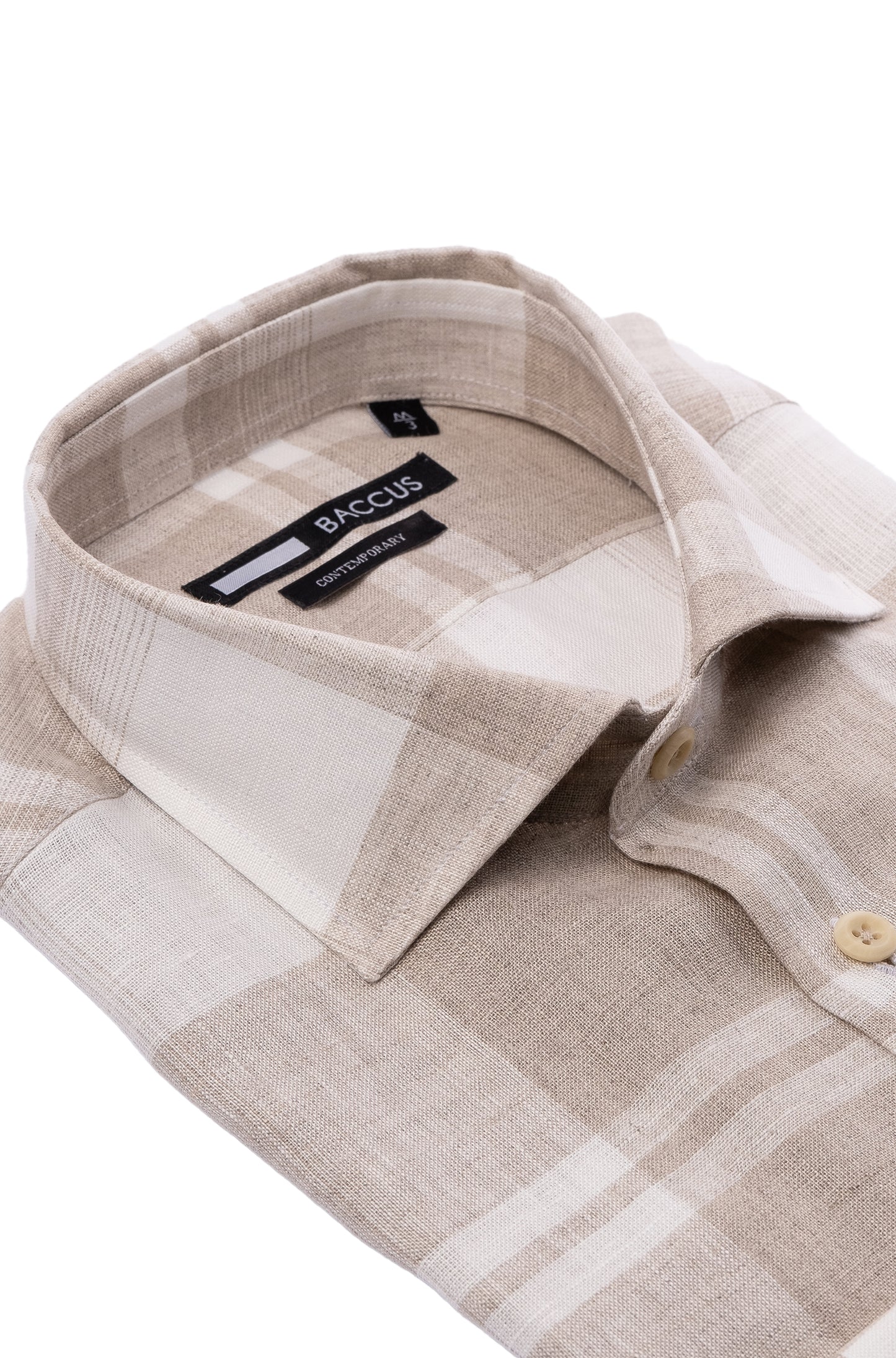 Men's Plaid Shirt - Beige