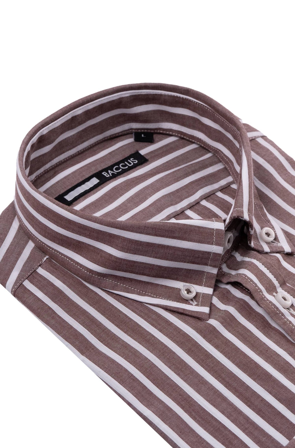 Men's striped shirt - Brown
