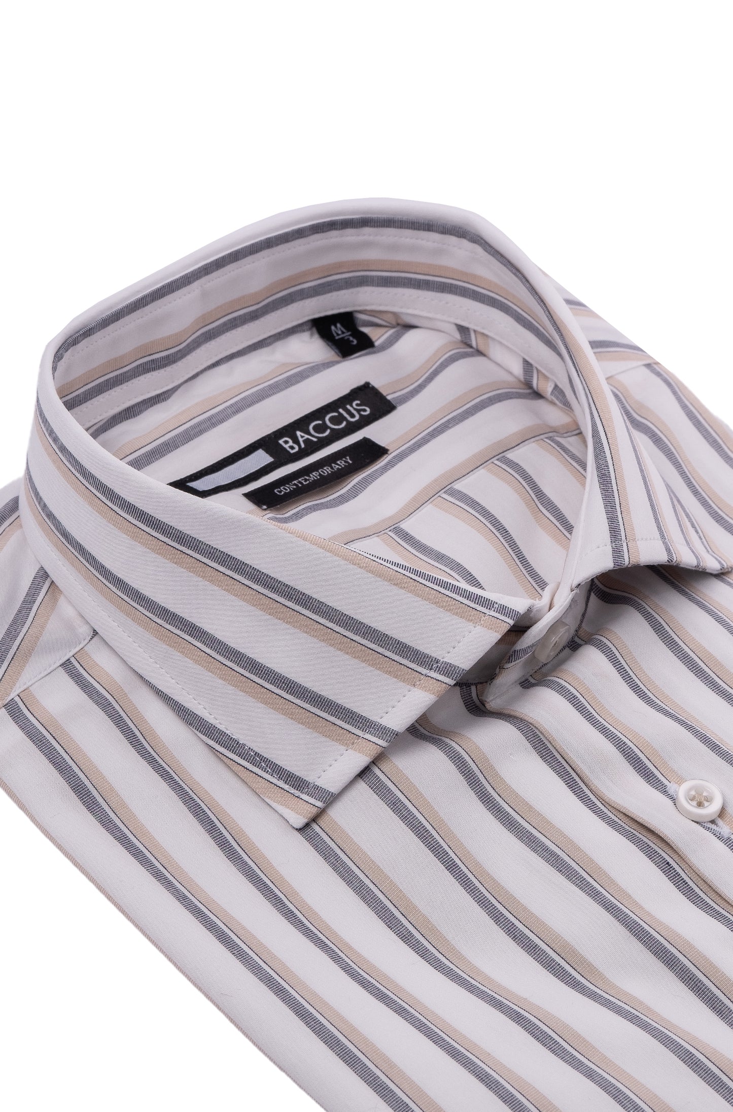 Camisa de homem com risca - Bege