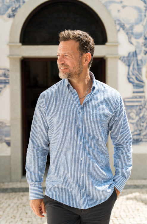 Camisa sport fit regular - Azul