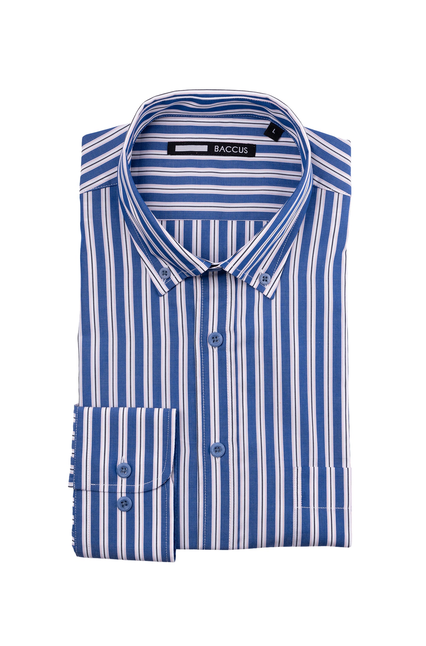 Camisa de homem com risca - Marinho