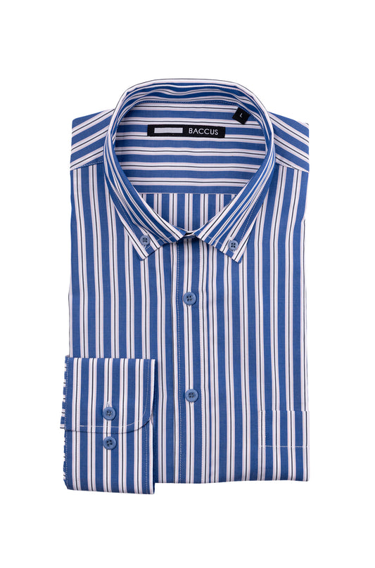 Camisa de homem com risca - Marinho