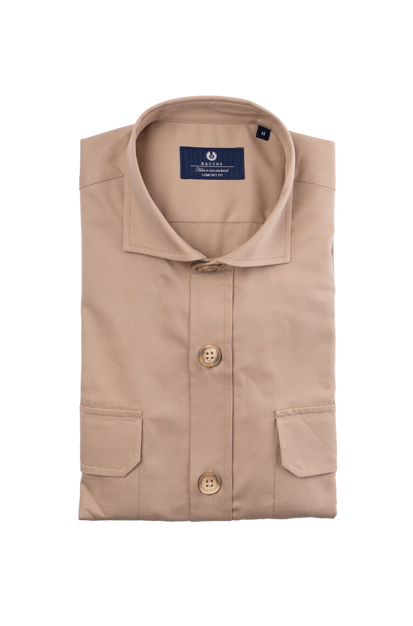Premium Plain Overshirt - Beige
