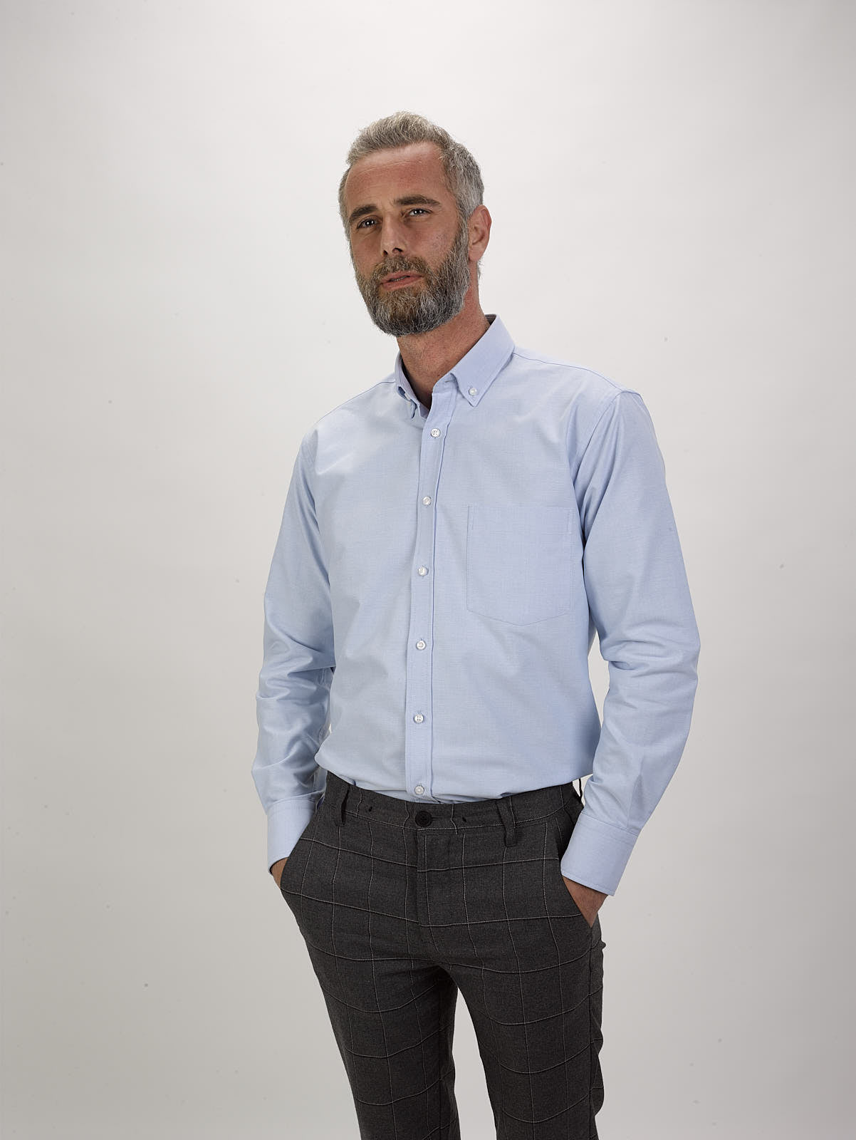 Camisas lisa para homem - Azul