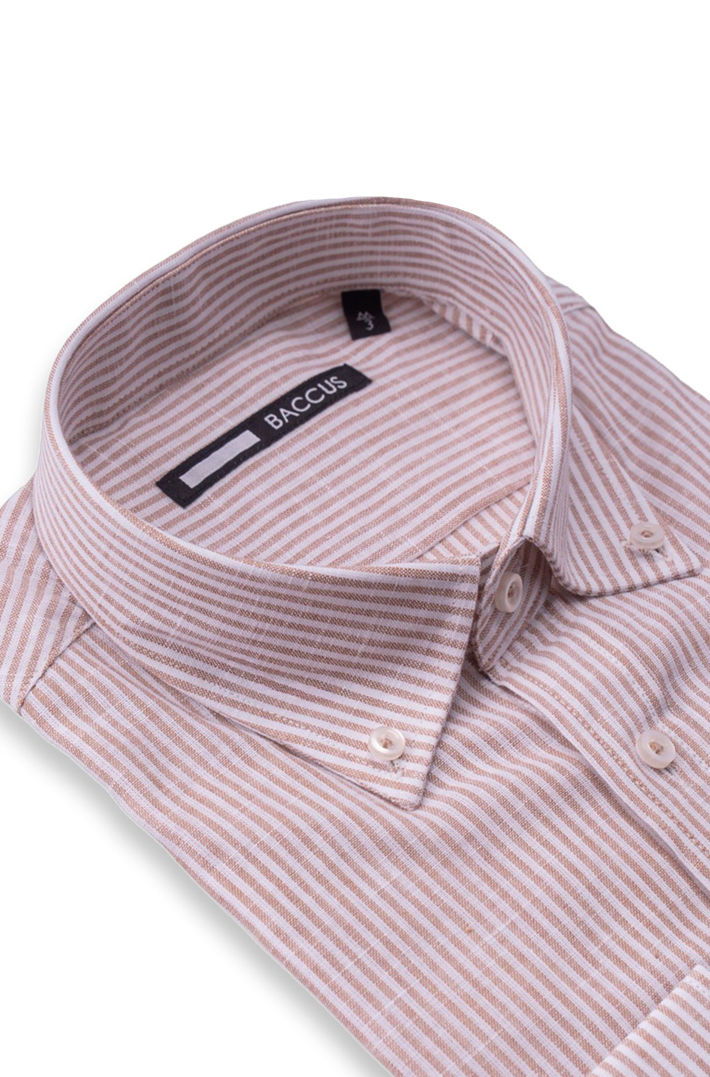 Camisa com risca de homem - Bege