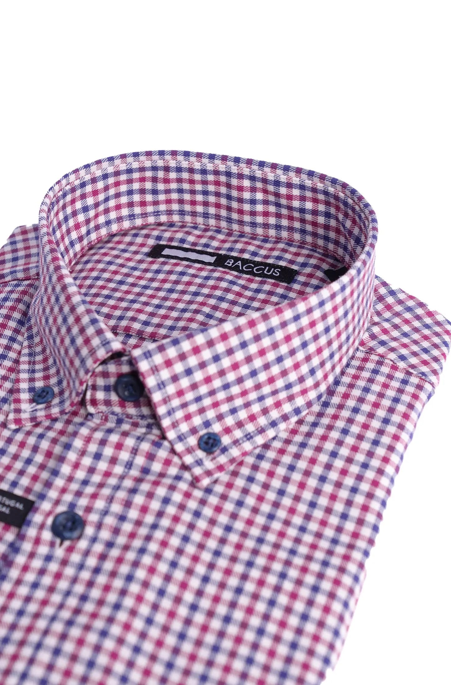 Baccus Shirt with Checkered Pattern - Bordeaux