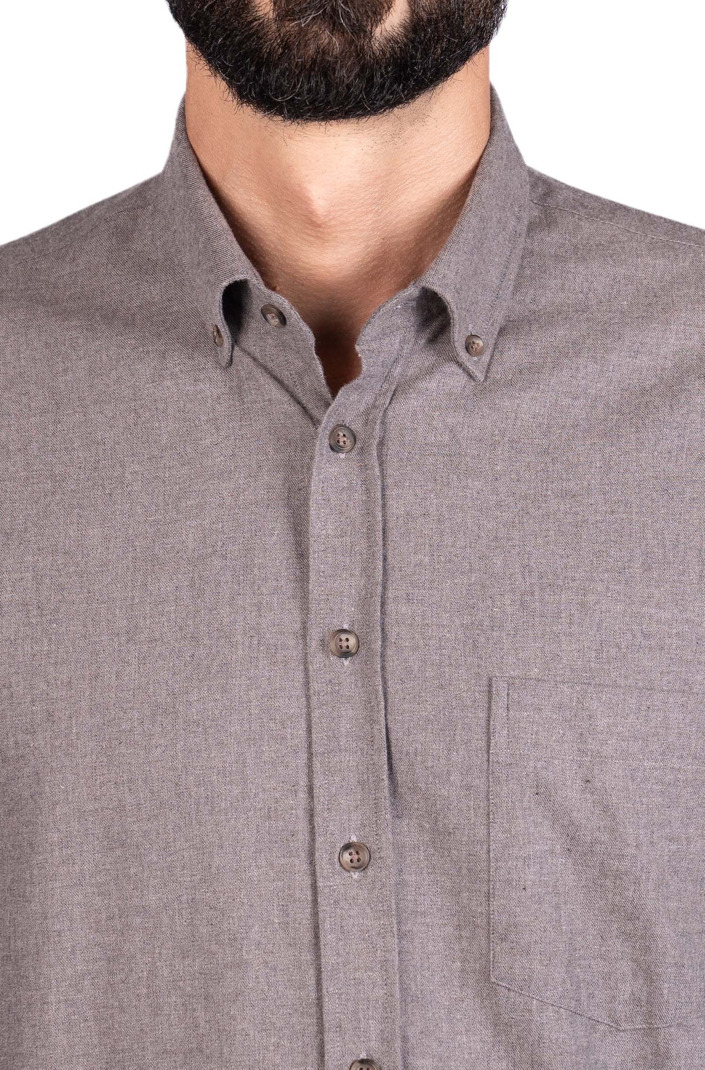 Camisa lisa para homem - Castanho