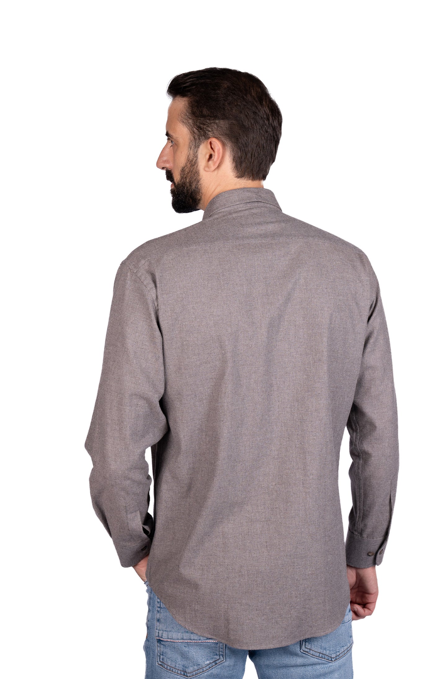 Camisa lisa para homem - Castanho