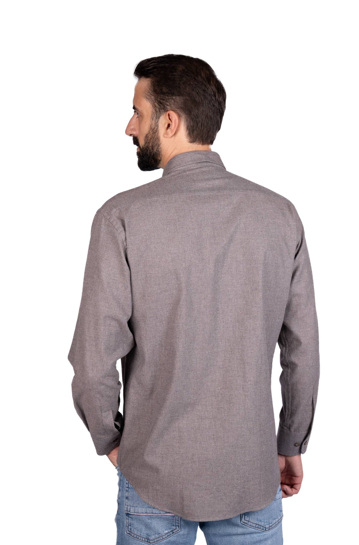 Camisa lisa para homem - Castanho