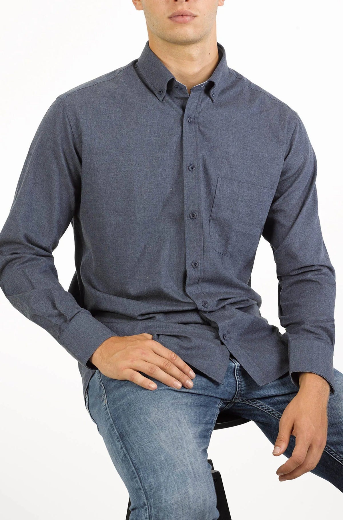 Camisa lisa para homem - Azul