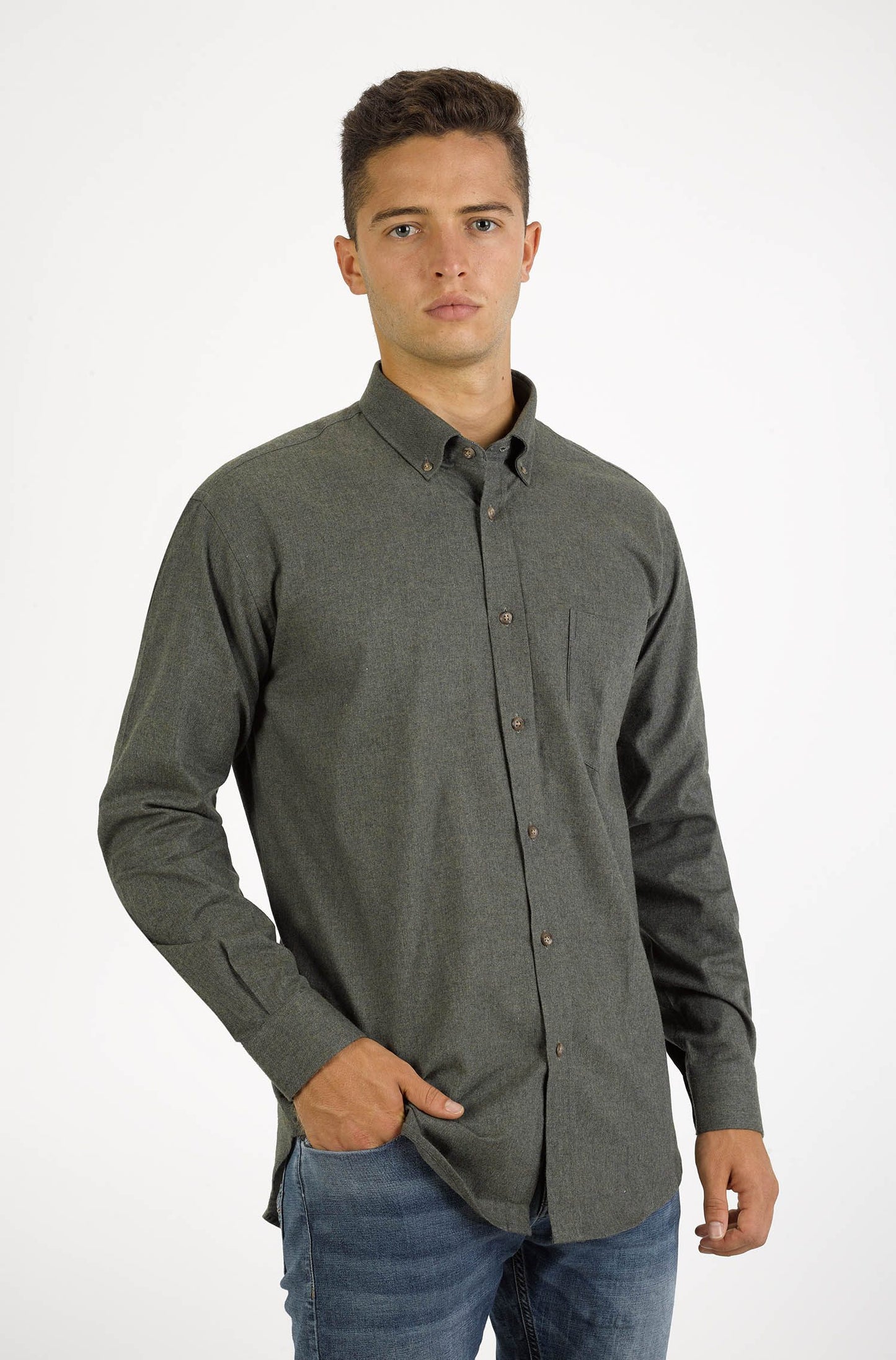 Camisa lisa para homem - Verde