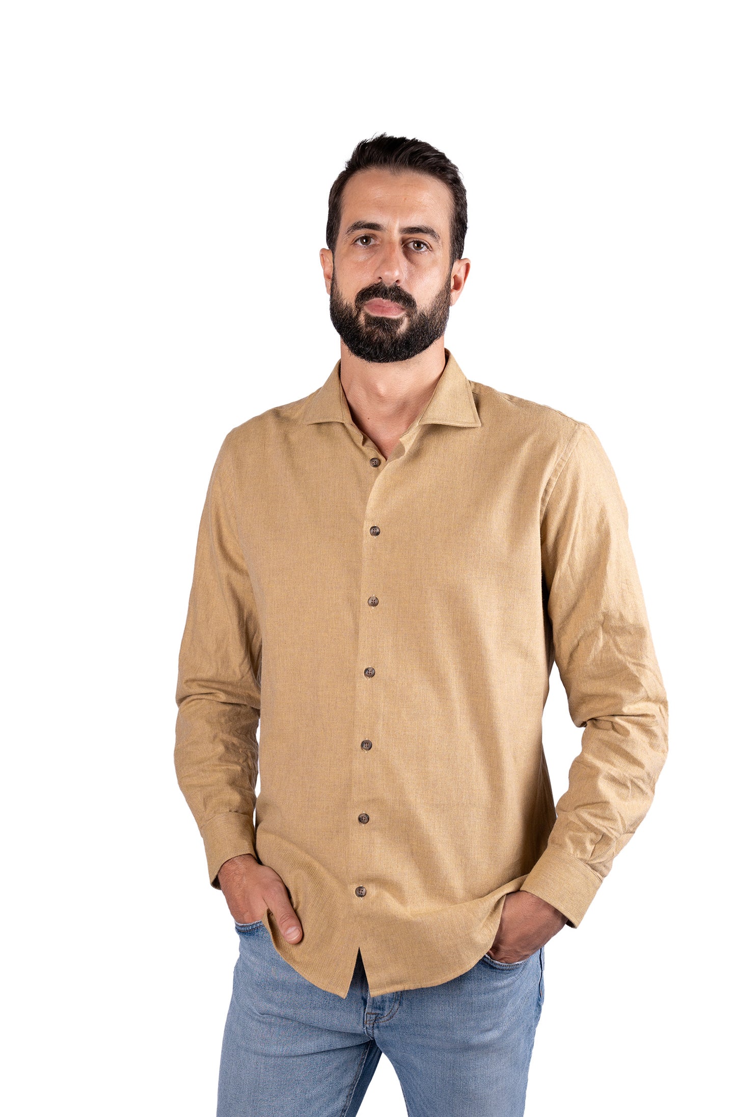 Camisa lisa para homem - Amarelo