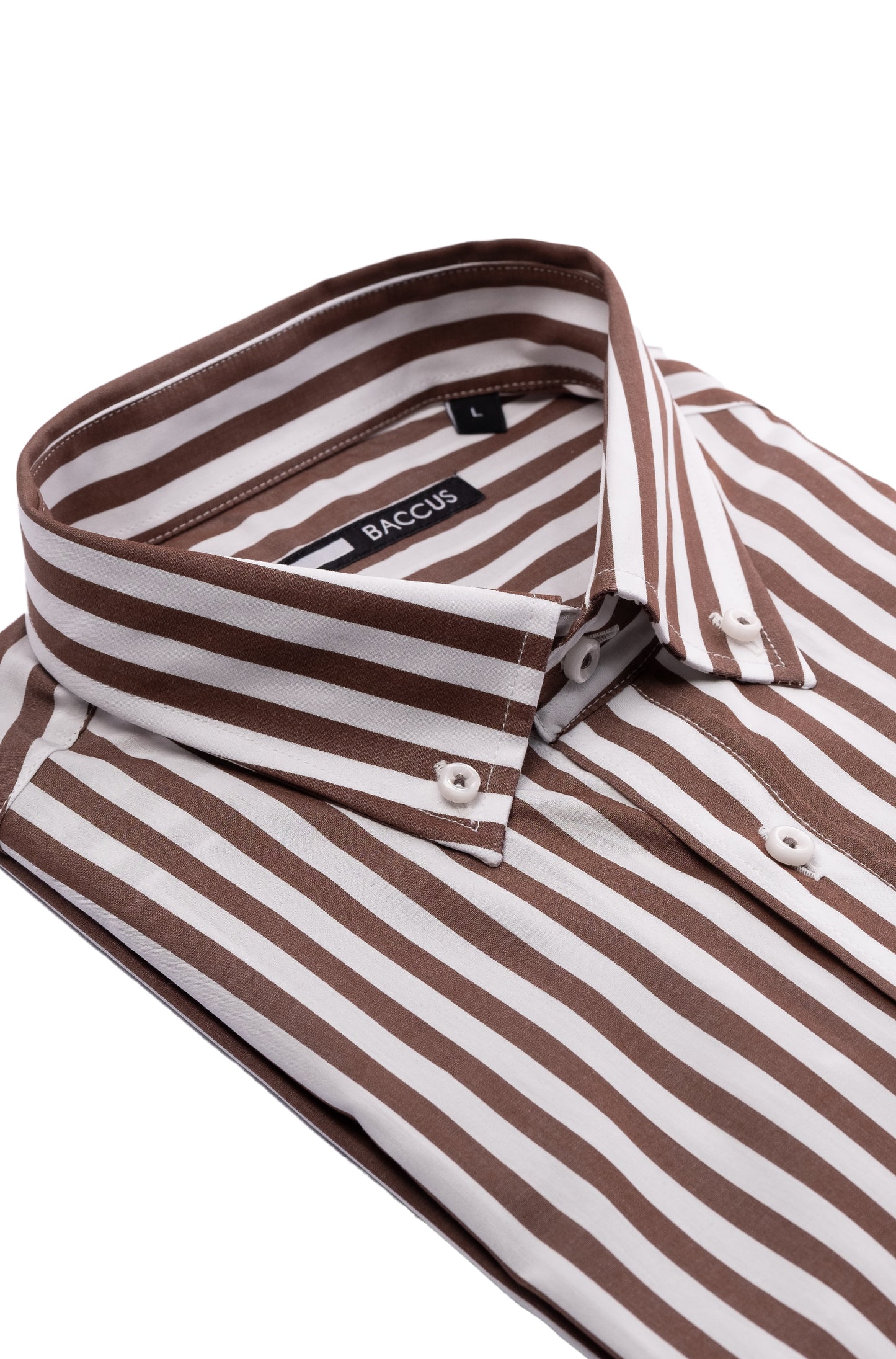 Camisa de homem com risca - Bege