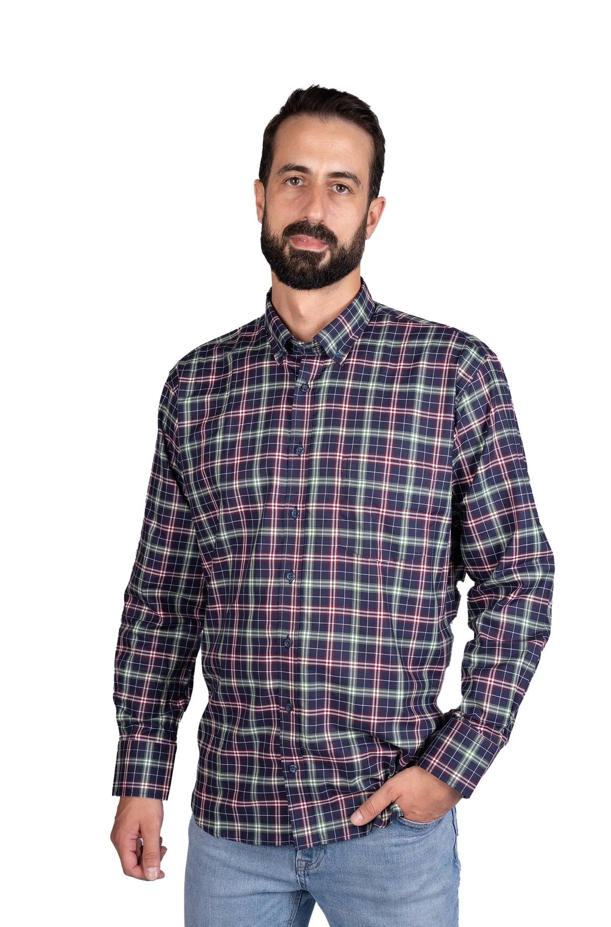 Baccus plaid shirt - Navy