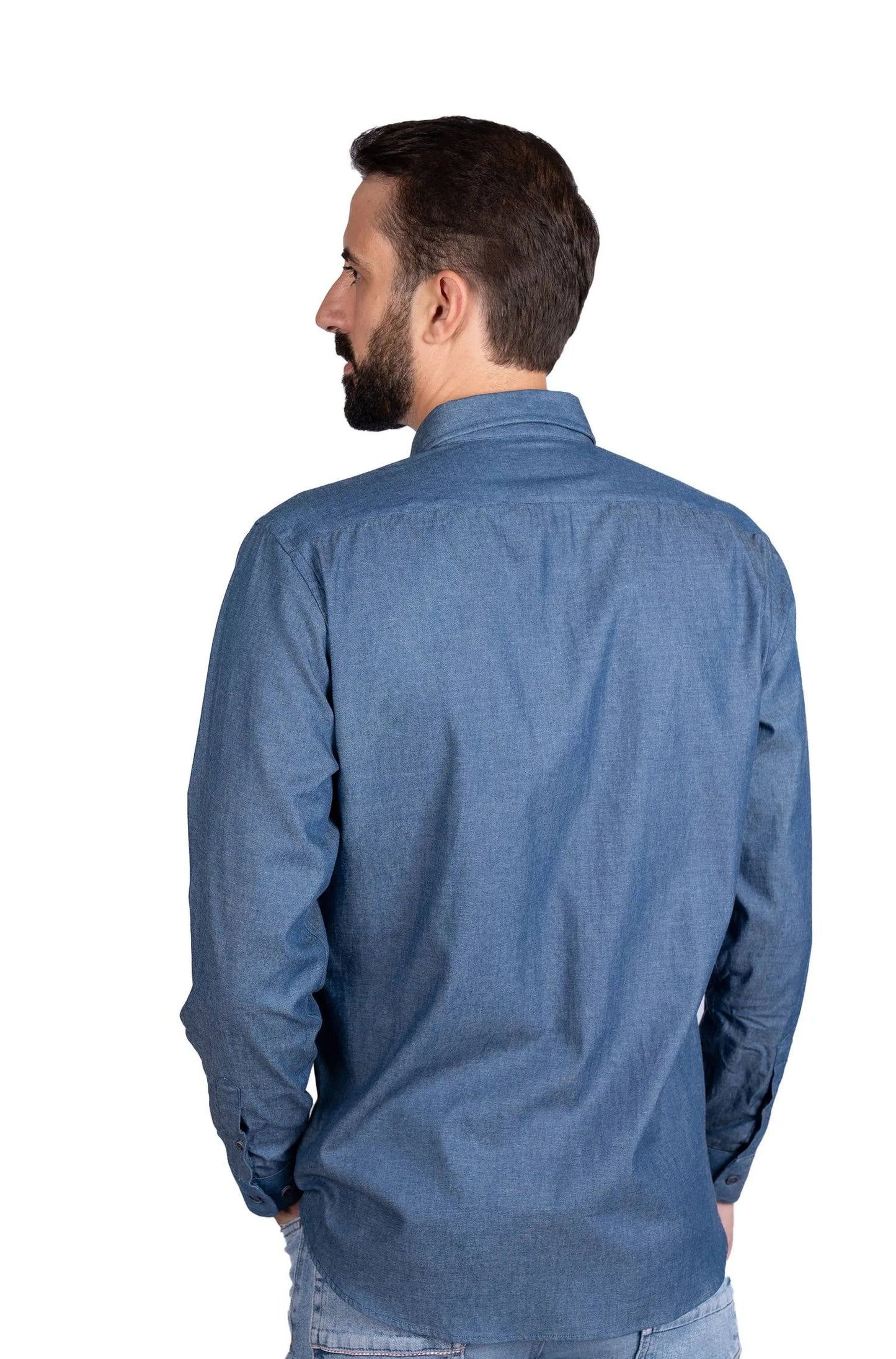 Camisa de ganga - Azul