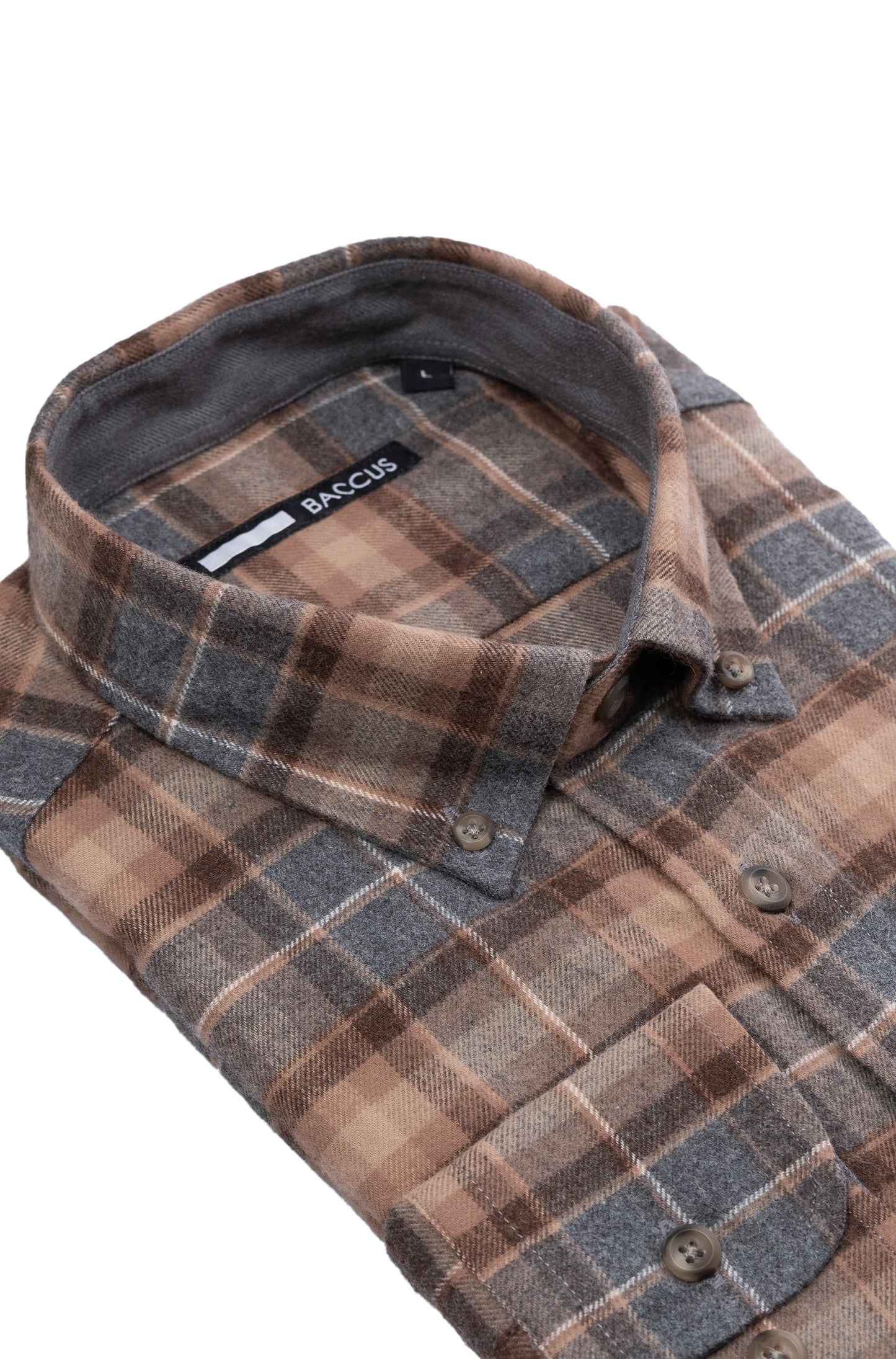 Men's plaid shirt - Brown
