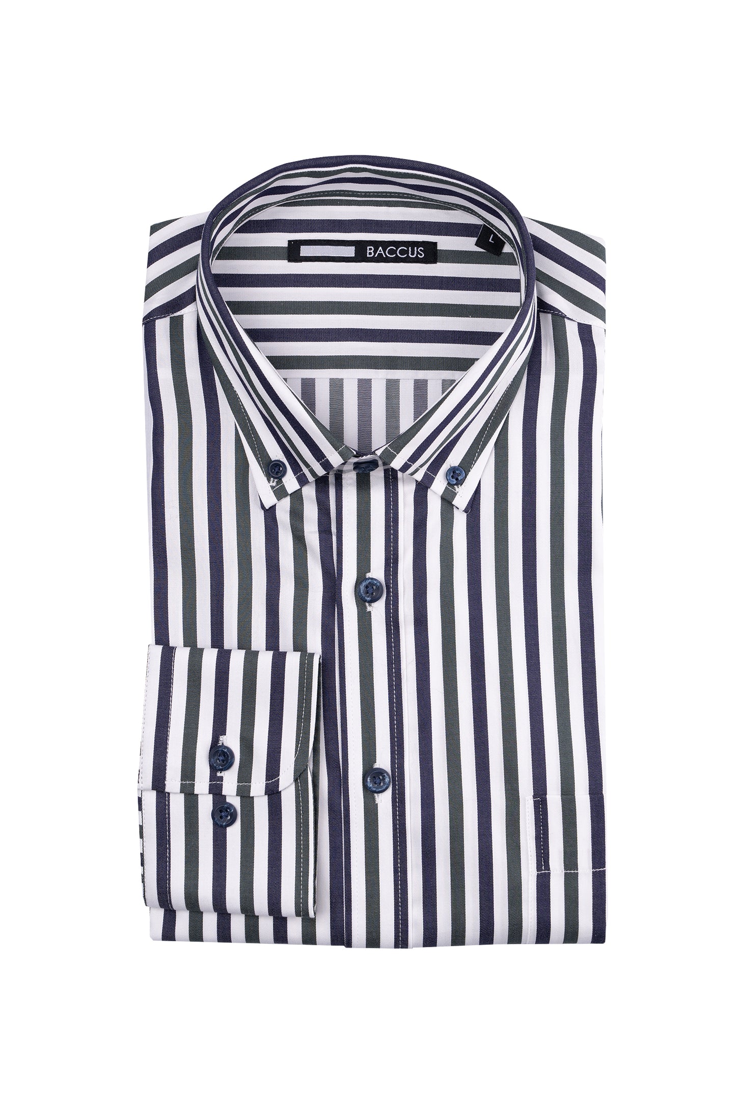 Camisa de homem com risca - Verde