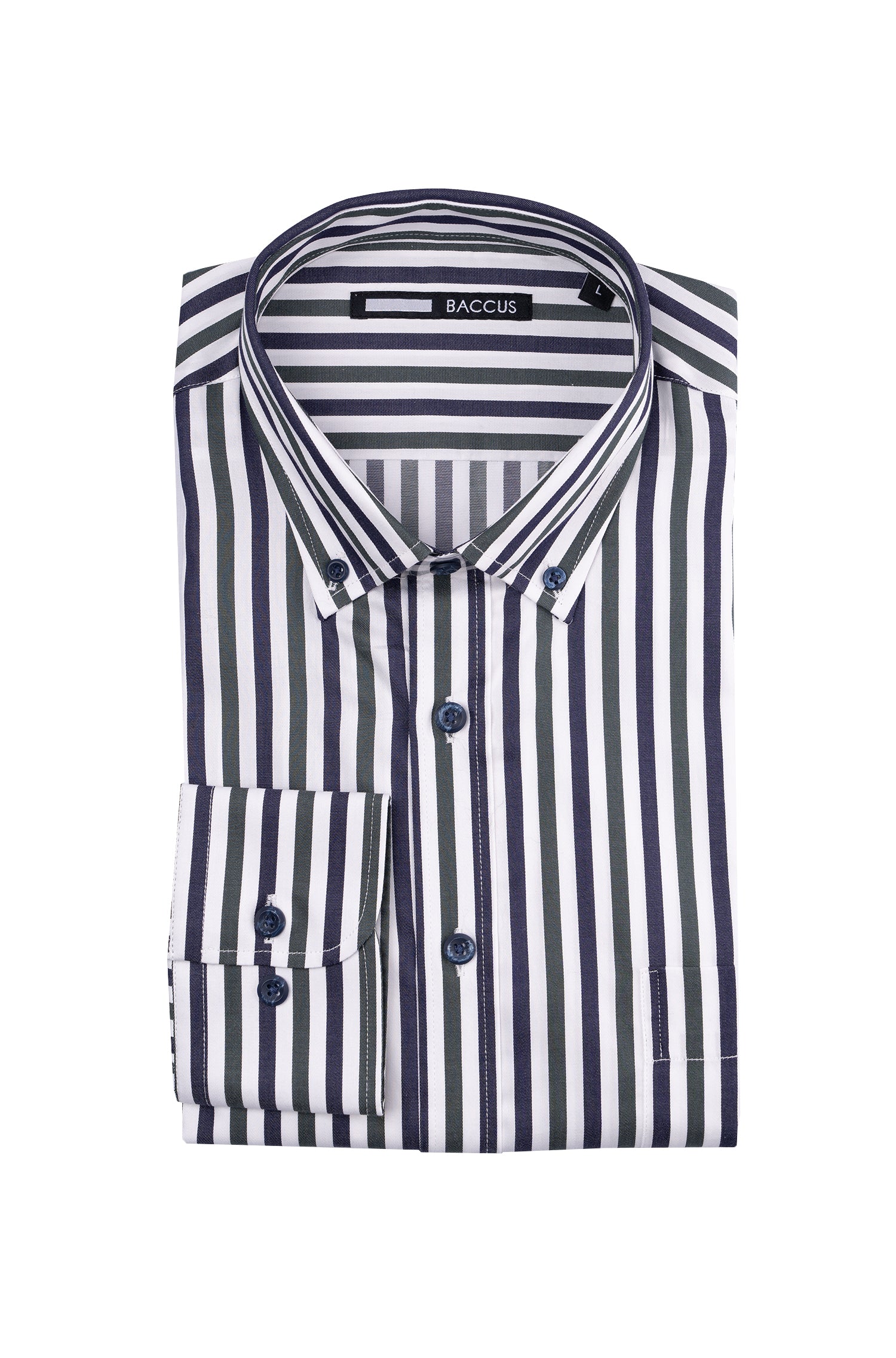 Camisa de homem com risca - Verde
