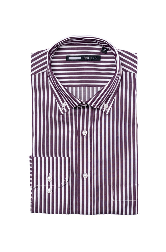 Camisa de homem com risca - Bordeaux