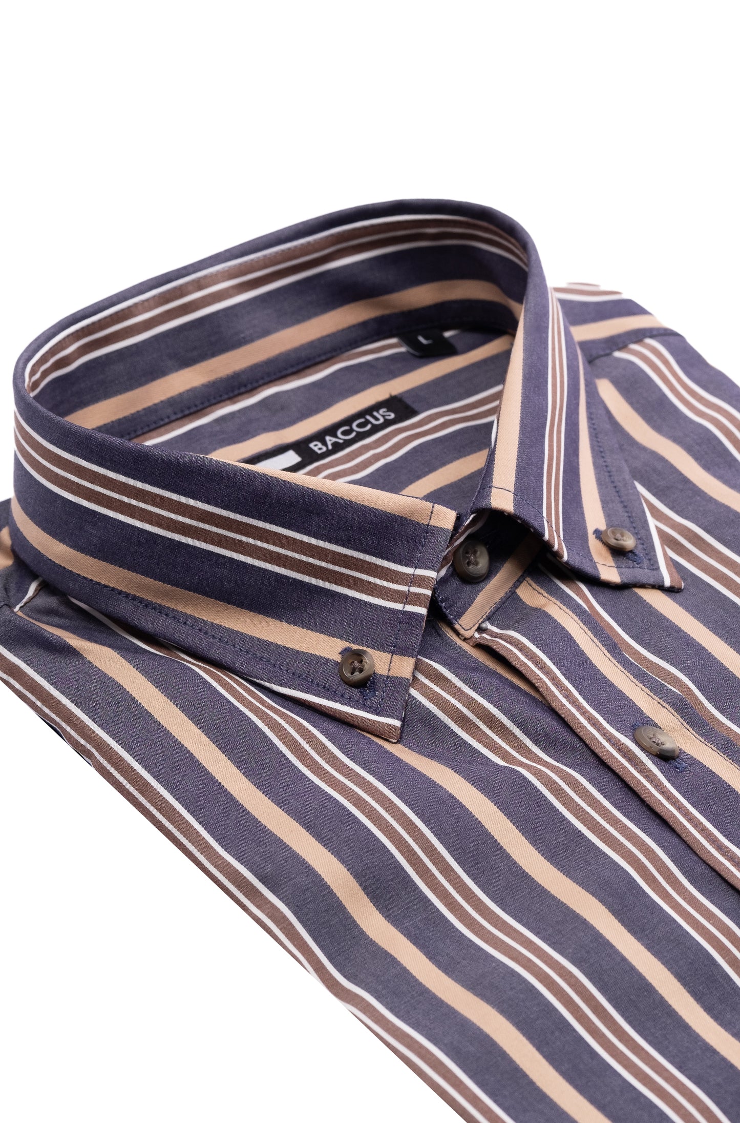 Camisa de homem com risca - Bege