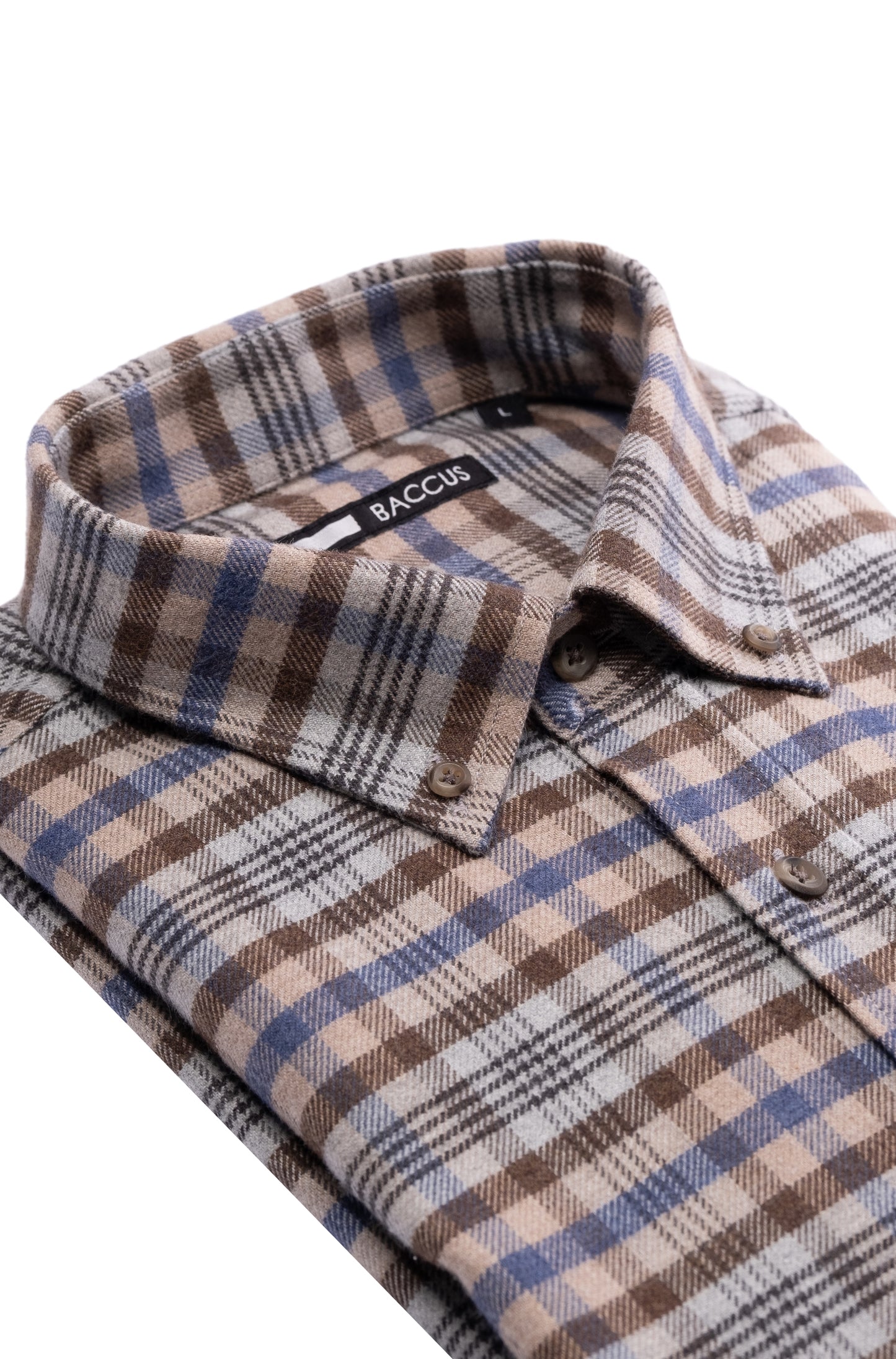 Men's Plaid Shirt - Beige