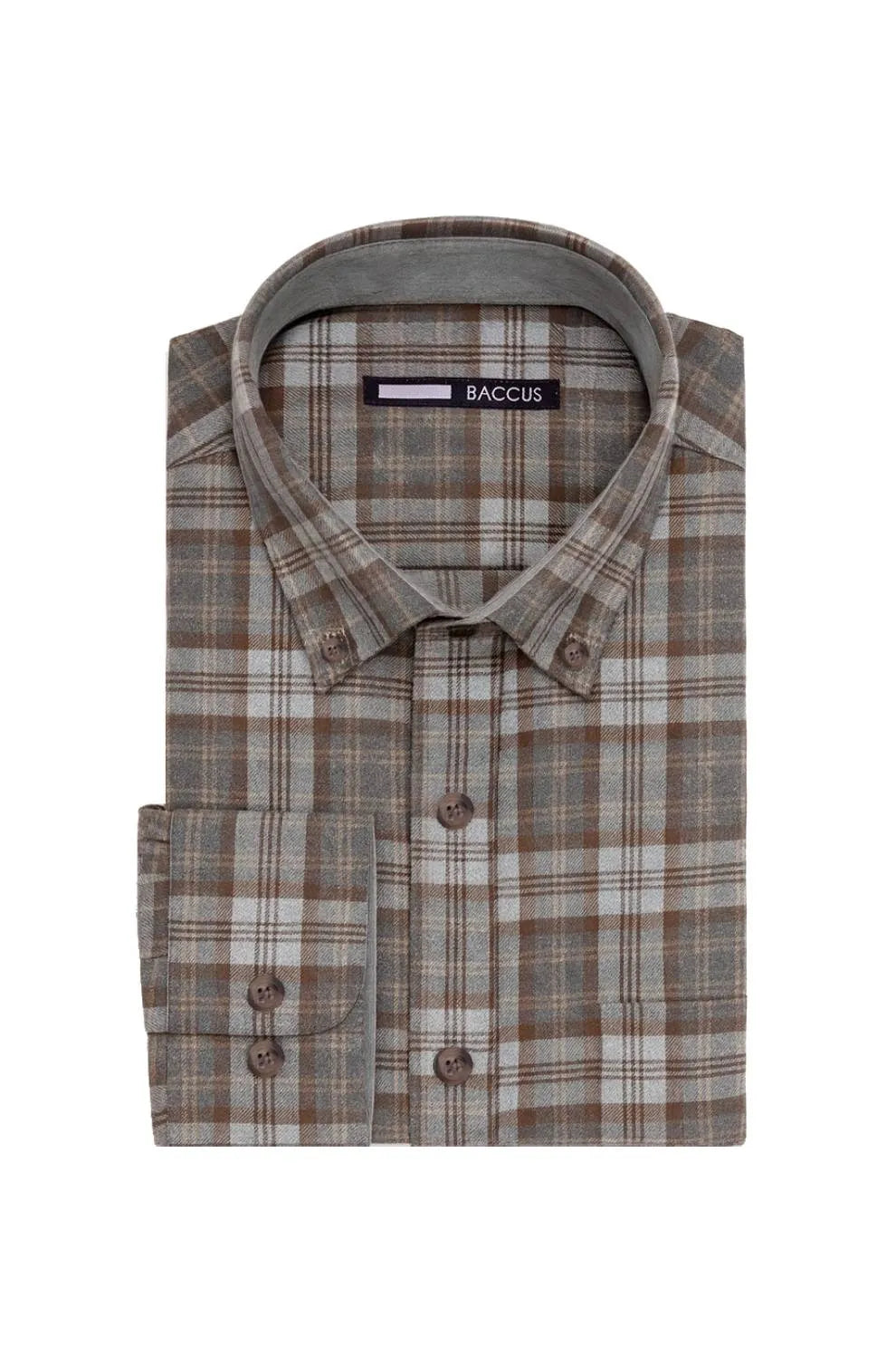 Men's plaid shirt - Brown