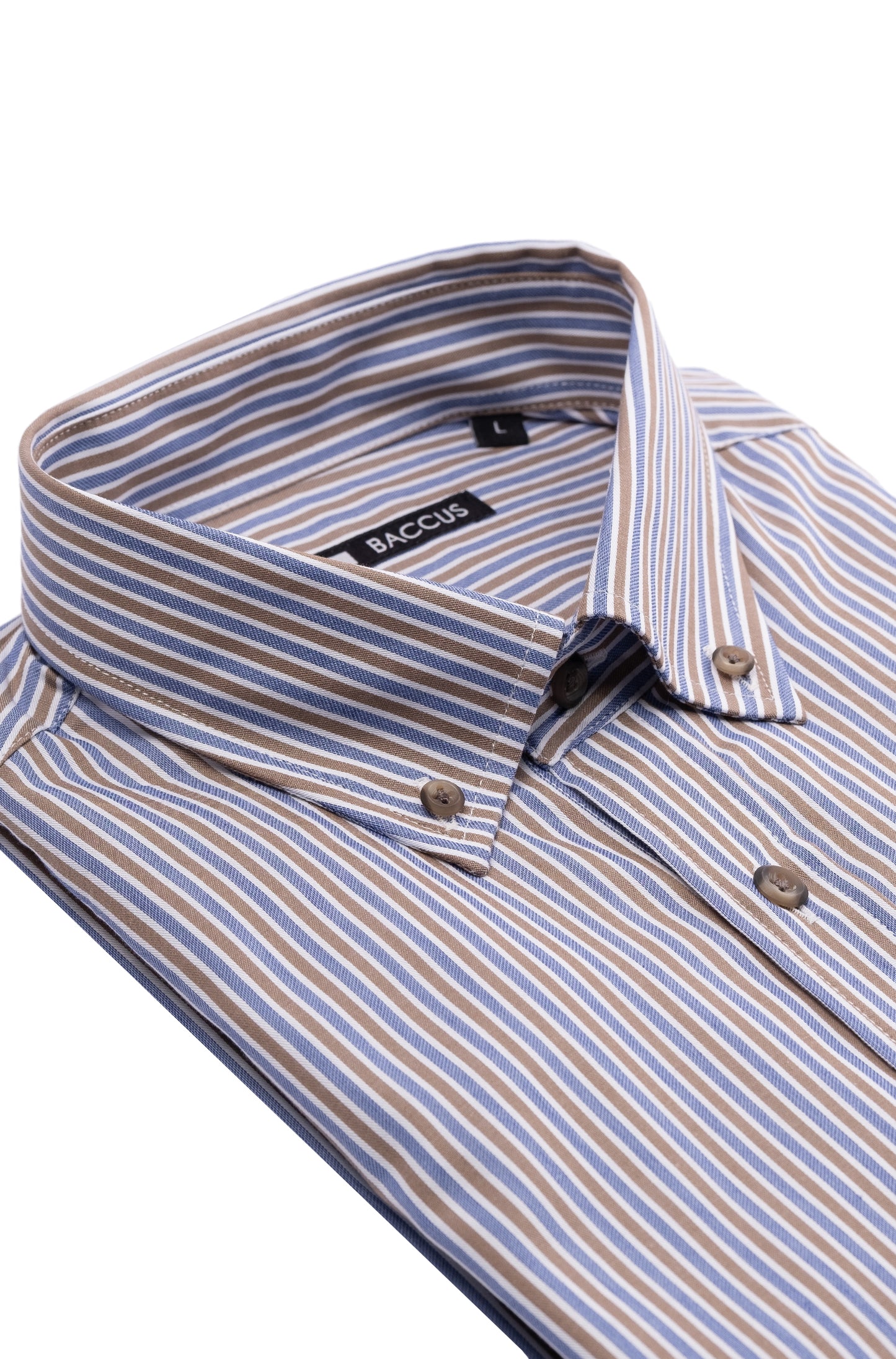 Camisa de homem com risca - Bege