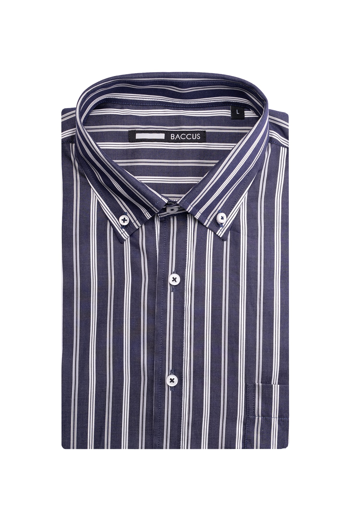 Camisa de homem com risca - Marinho