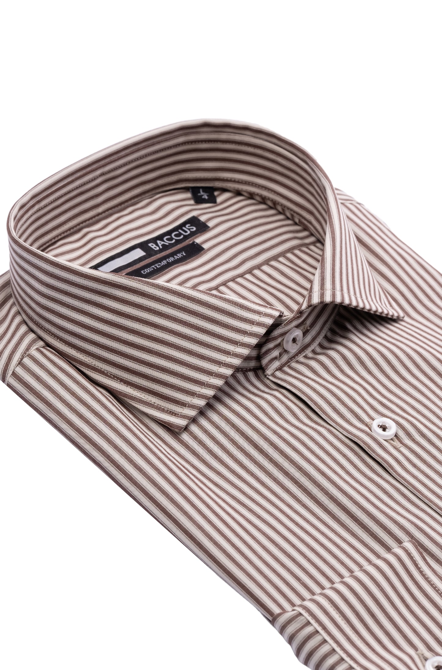 Camisa de homem com risca - Bege